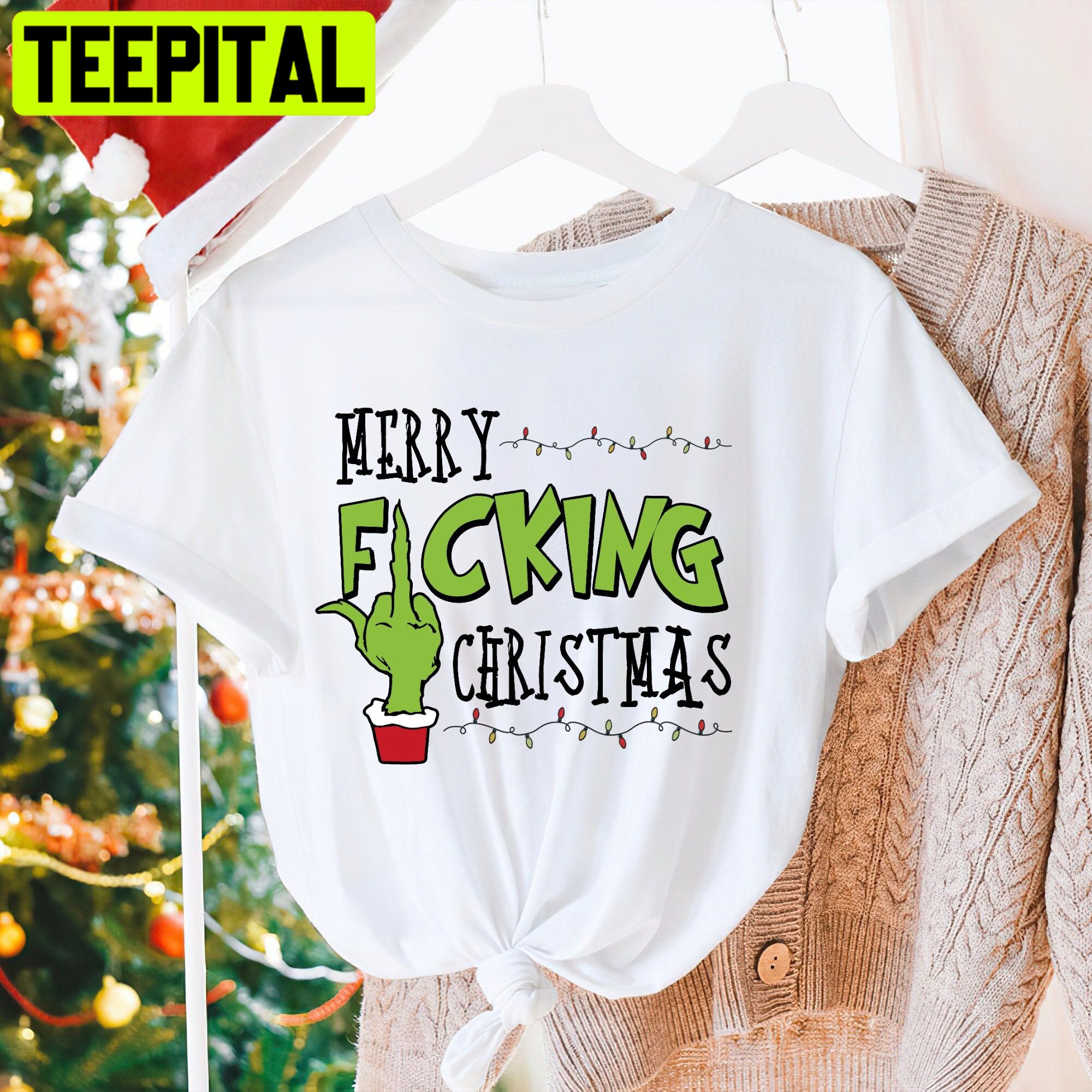 Merry Fucking Christmas Grinch Middle Finger Trending Unisex Shirt Merry Fucking Christmas Grinch Middle Finger Trending Unisex Shirt