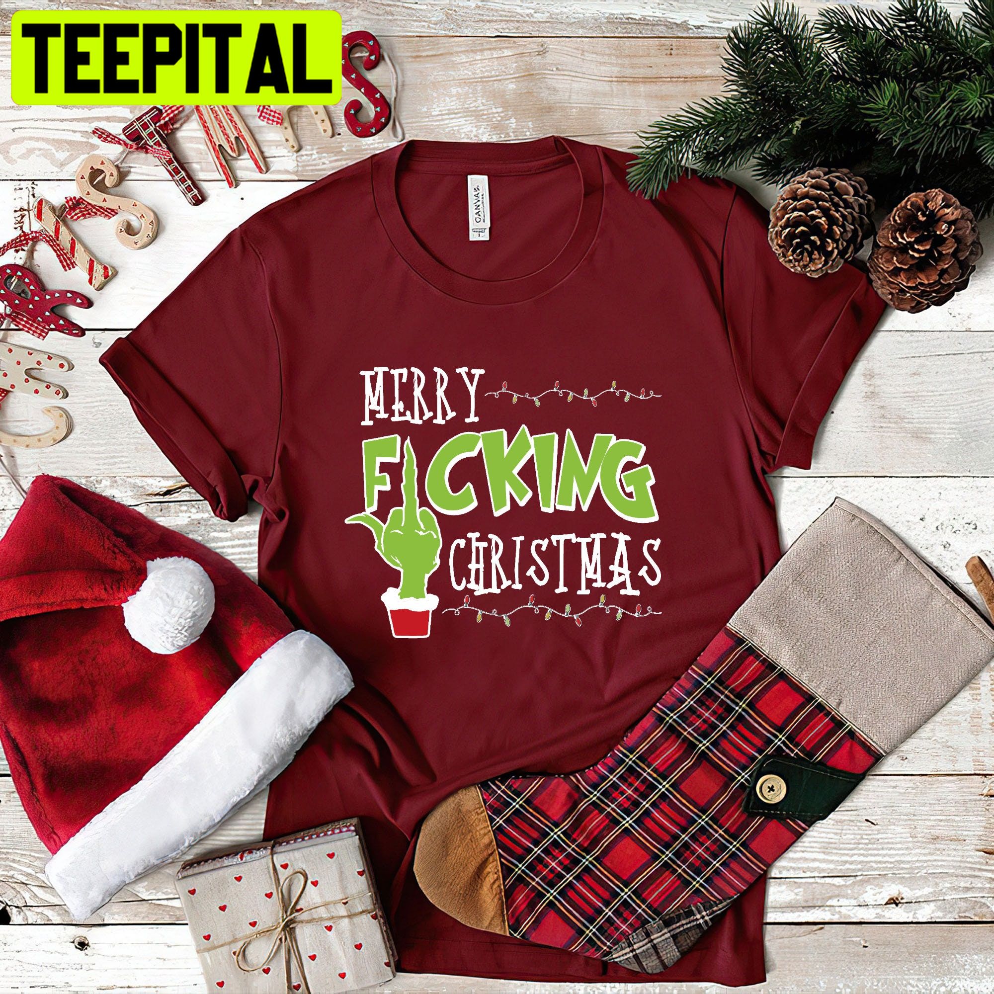 Merry Fucking Christmas Grinch Middle Finger Trending Unisex Shirt Merry Fucking Christmas Grinch Middle Finger Trending Unisex Shirt