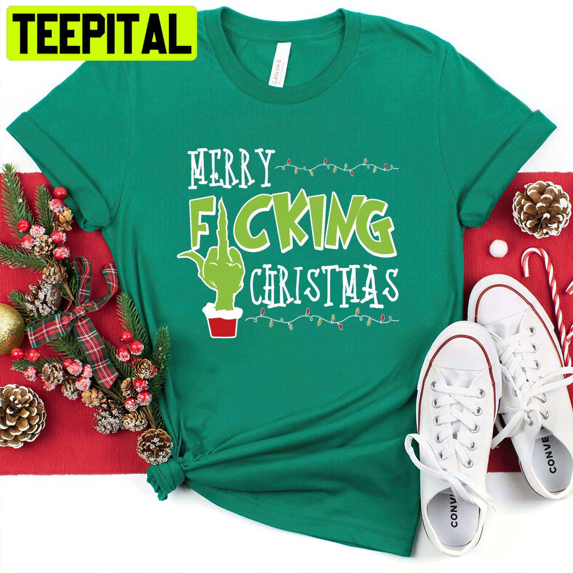 Merry Fucking Christmas Grinch Middle Finger Trending Unisex Shirt Merry Fucking Christmas Grinch Middle Finger Trending Unisex Shirt