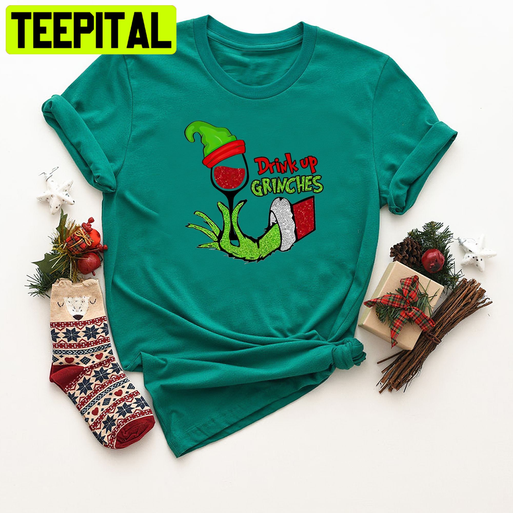 Merry Grinchmas Drink Up Grinch Christmas Trending Unisex Shirt Merry Grinchmas Drink Up Grinch Christmas Trending Unisex Shirt