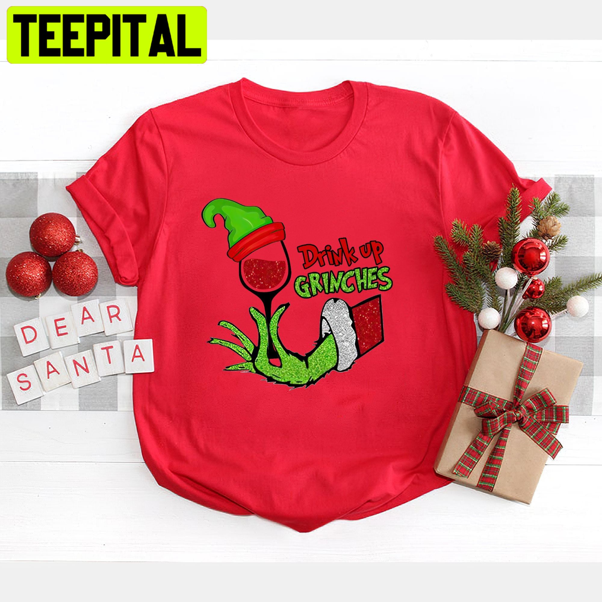 Merry Grinchmas Drink Up Grinch Christmas Trending Unisex Shirt Merry Grinchmas Drink Up Grinch Christmas Trending Unisex Shirt