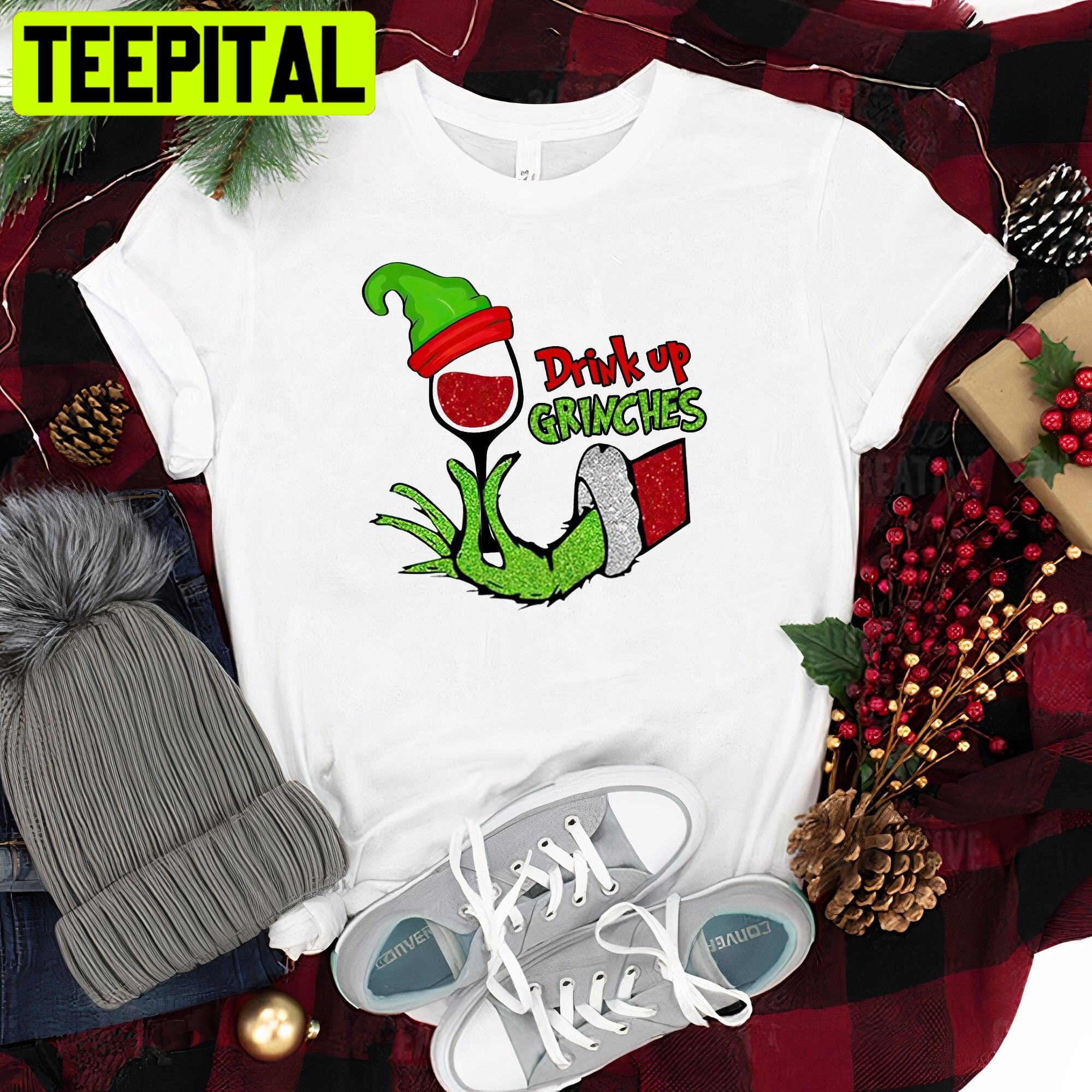 Merry Grinchmas Drink Up Grinch Christmas Trending Unisex Shirt Merry Grinchmas Drink Up Grinch Christmas Trending Unisex Shirt