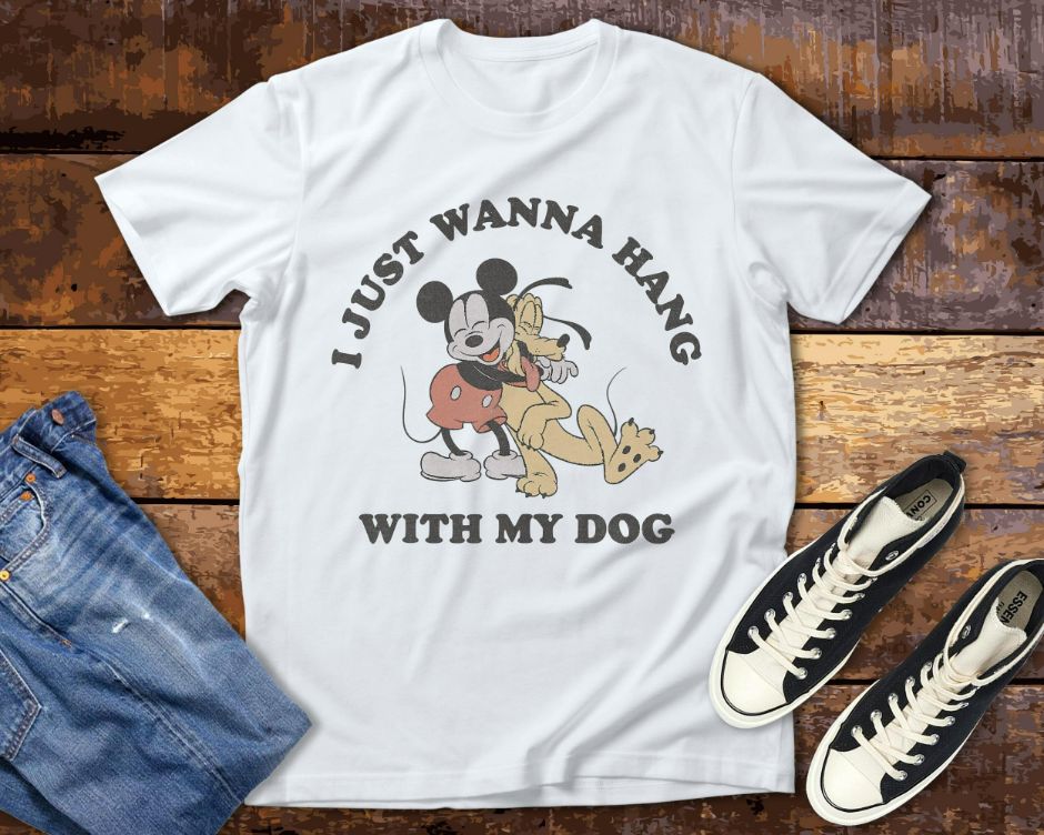 Mickey And Friends I Just Want To Hang With My Dog Disney T-Shirt Mickey And Friends I Just Want To Hang With My Dog Disney T-Shirt