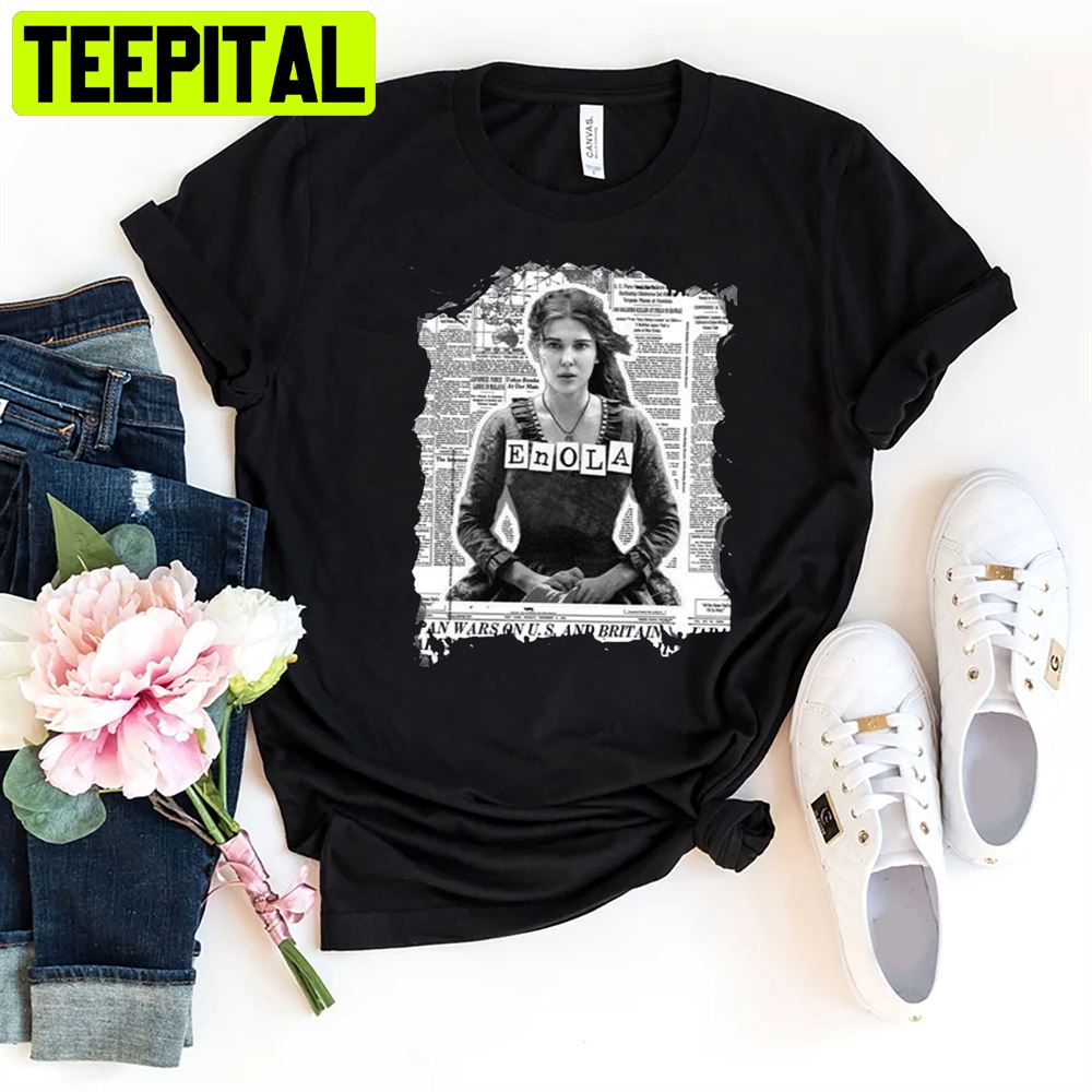 Millie Bobby Brown Enola Holmes Newspaper Unisex T-Shirt Millie Bobby Brown Enola Holmes Newspaper Unisex T-Shirt
