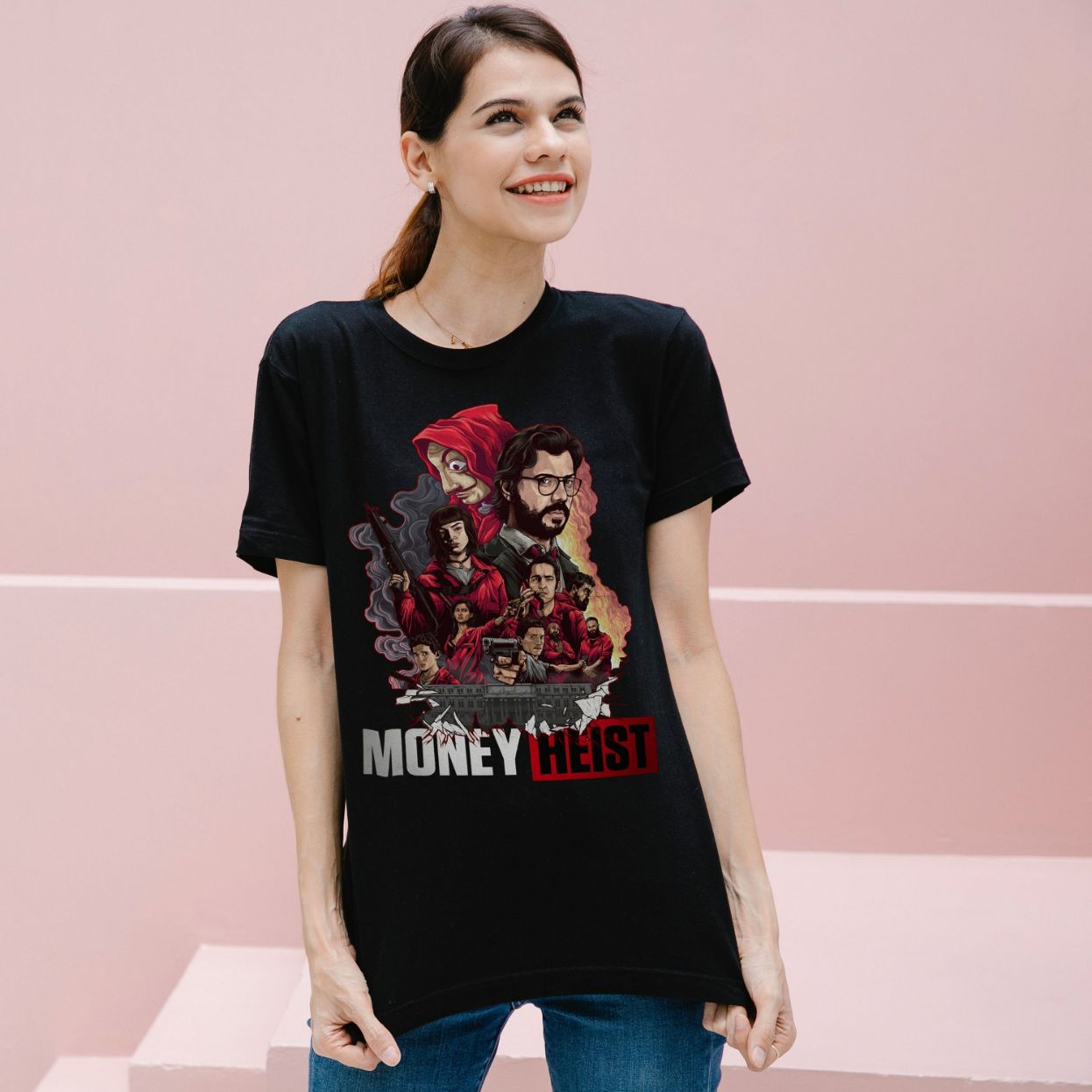 Money Heist Unisex Adult Tee T-Shirt Money Heist Unisex Adult Tee T-Shirt
