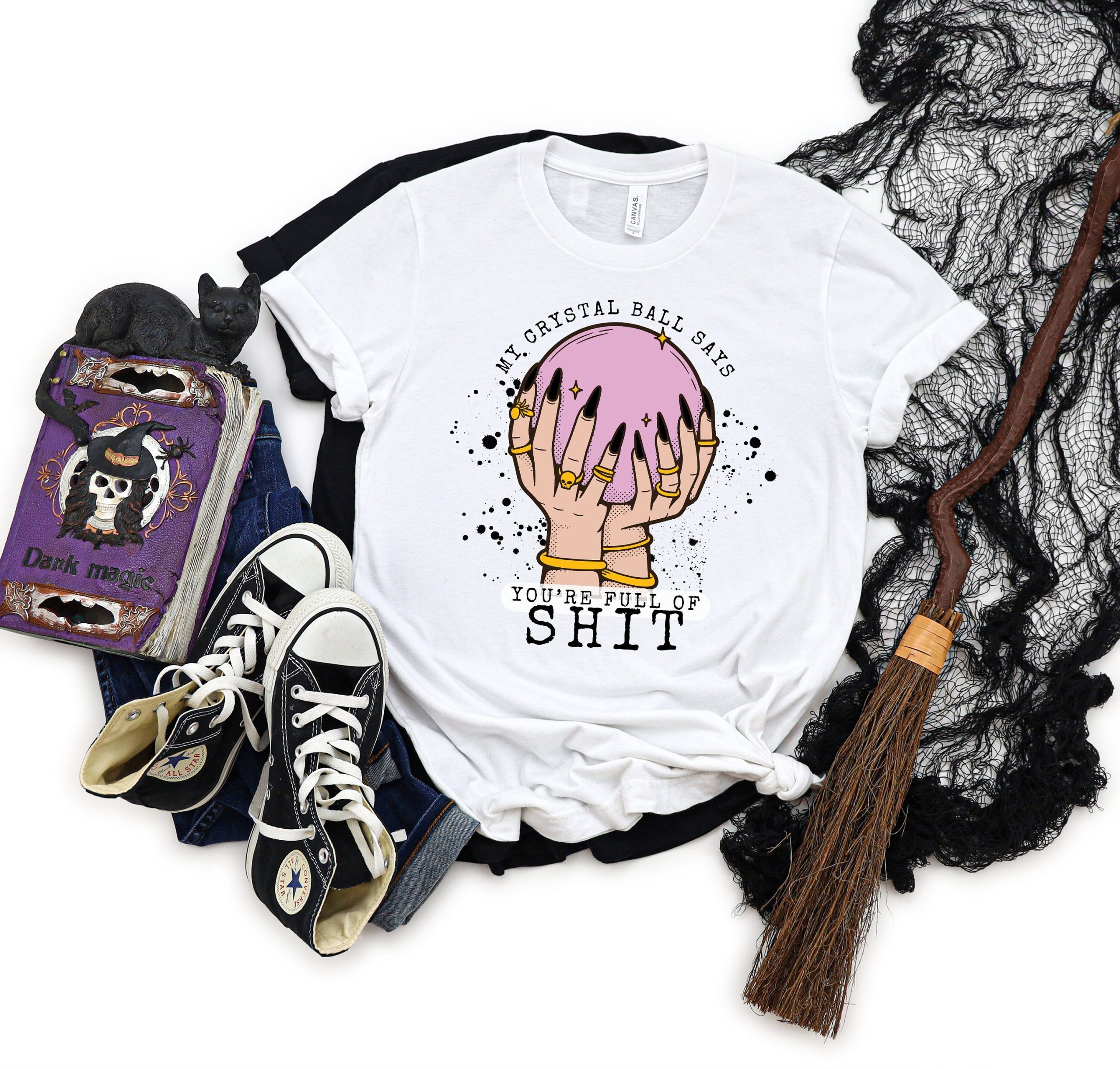 My Crystal Ball Says Your Full Of Shit Women Evil Eye Fortune Teller Moon Halloween T-Shirt My Crystal Ball Says Your Full Of Shit Women Evil Eye Fortune Teller Moon Halloween T-Shirt