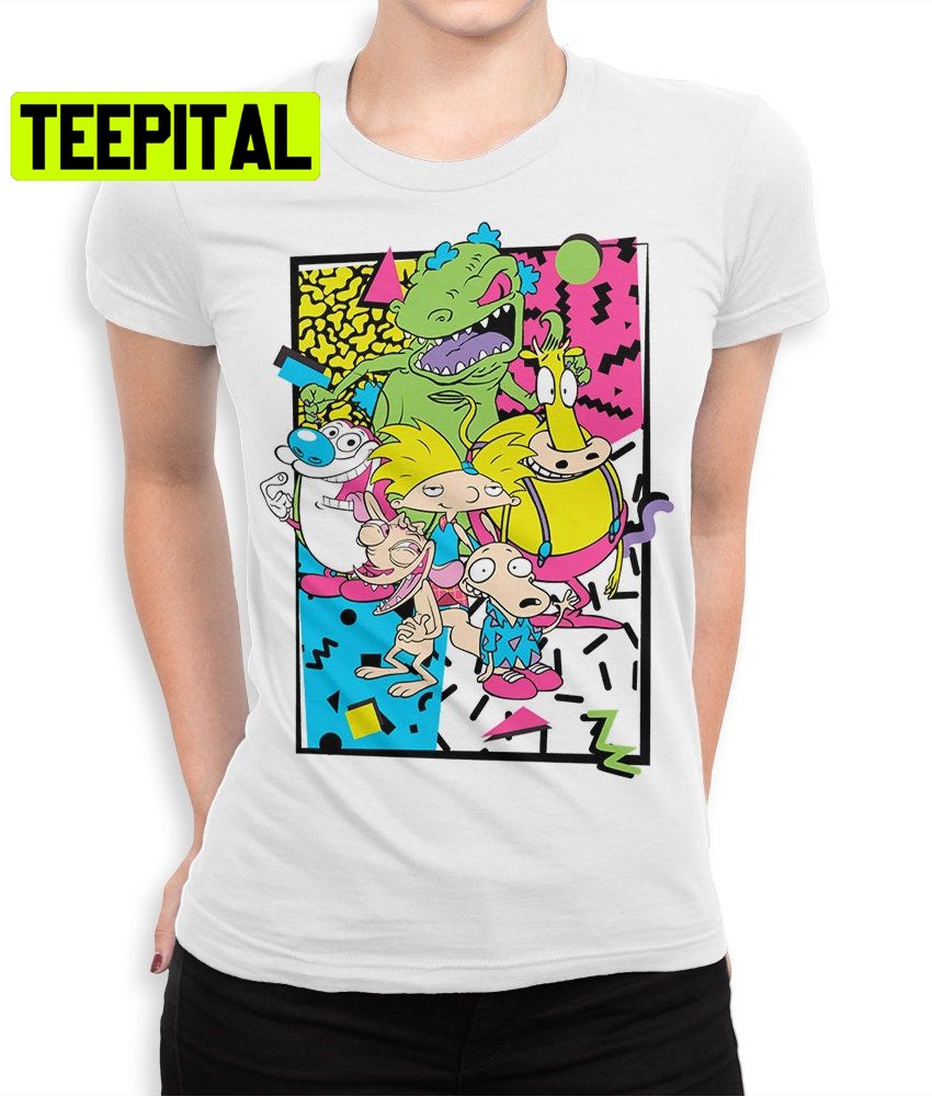 Nickelodeon 90's Cartoons Rocko's Modern Life Rugrats Hey Arnold Ren And Stimpy Trending Unisex Shirt Nickelodeon 90's Cartoons Rocko's Modern Life Rugrats Hey Arnold Ren And Stimpy Trending Unisex Shirt