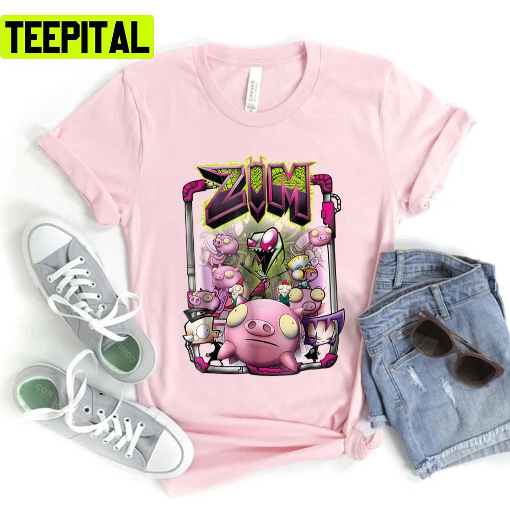 Nickelodeon Rubber Piggy Army Invader Zim Unisex T-Shirt Nickelodeon Rubber Piggy Army Invader Zim Unisex T-Shirt
