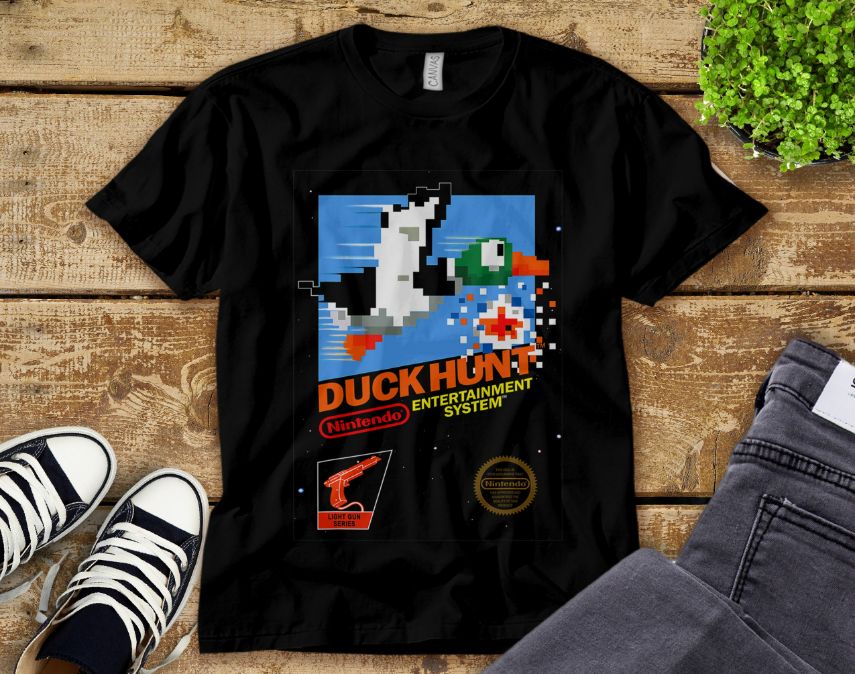 Nintendo NES Duck Hunt Retro Vintage Cover Graphic T-Shirt Nintendo NES Duck Hunt Retro Vintage Cover Graphic T-Shirt
