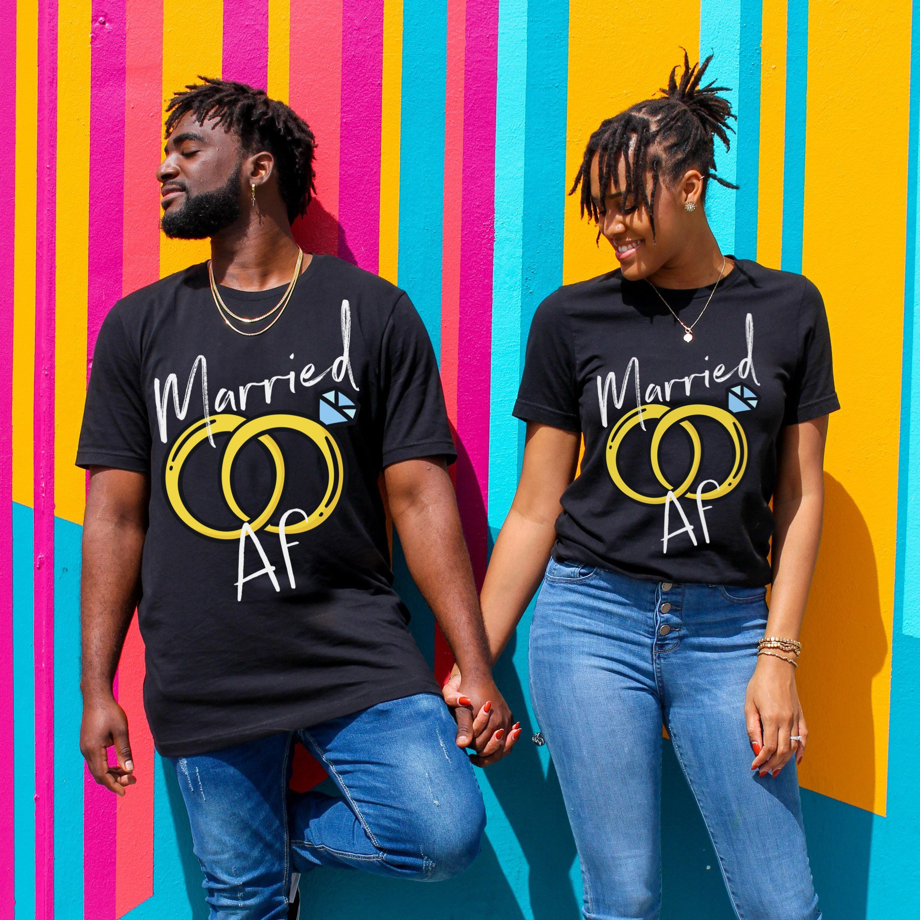 Personalized Married Af Wifey Hubby Honeymoon Wifey Couples Newlywed Unisex T-Shirt Personalized Married Af Wifey Hubby Honeymoon Wifey Couples Newlywed Unisex T-Shirt