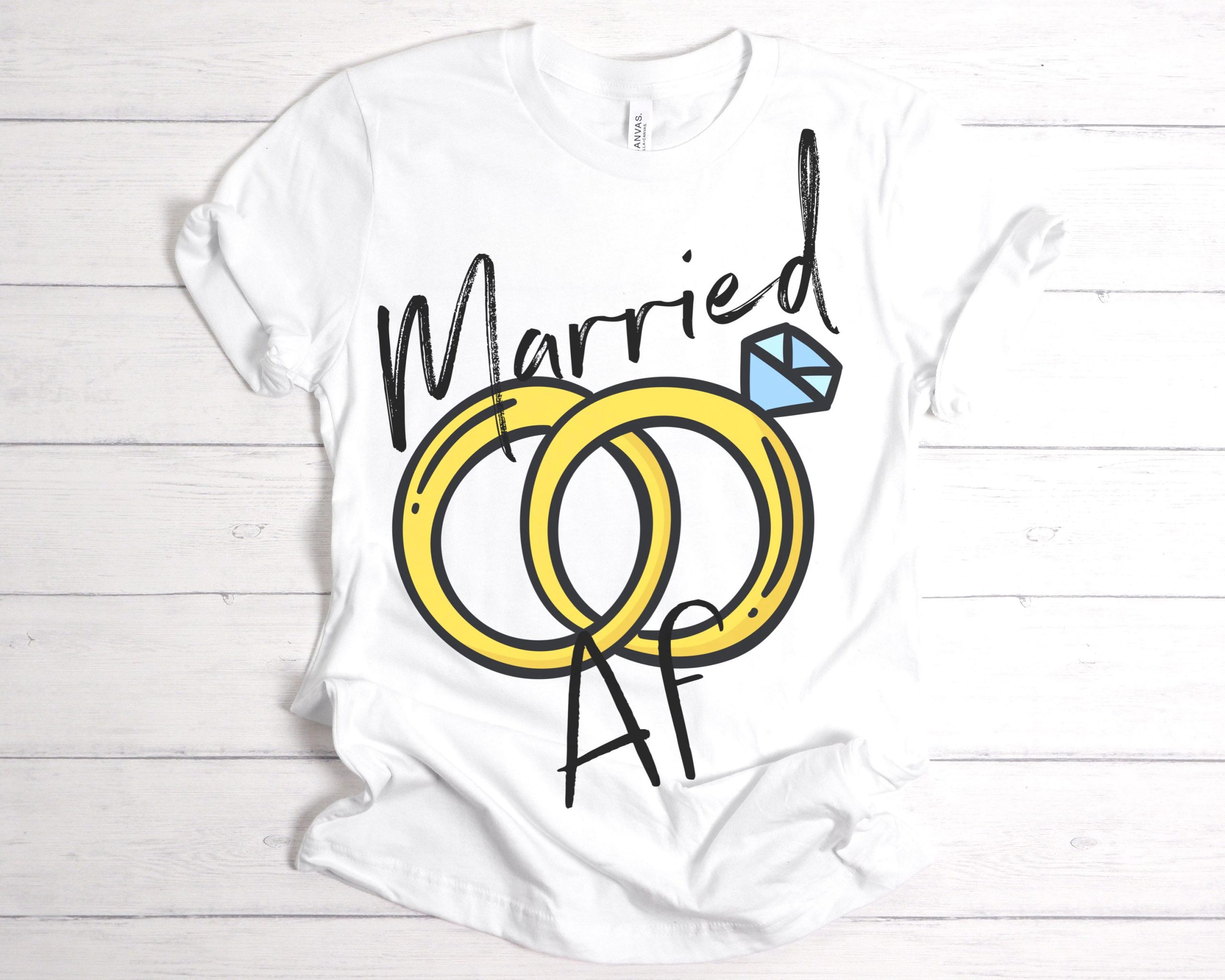 Personalized Married Af Wifey Hubby Honeymoon Wifey Couples Newlywed Unisex T-Shirt Personalized Married Af Wifey Hubby Honeymoon Wifey Couples Newlywed Unisex T-Shirt