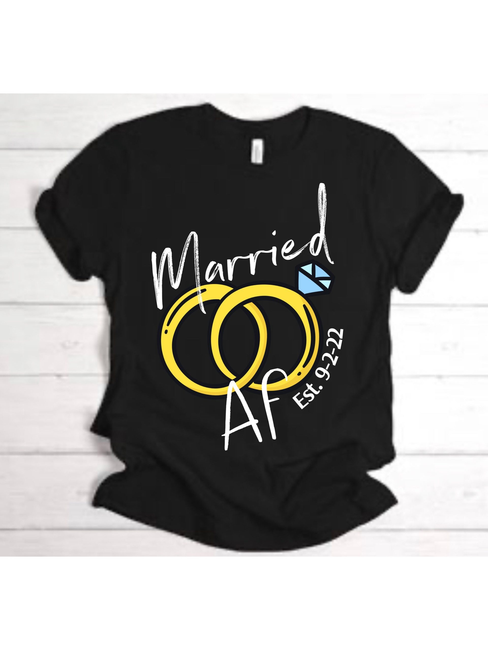Personalized Married Af Wifey Hubby Honeymoon Wifey Couples Newlywed Unisex T-Shirt Personalized Married Af Wifey Hubby Honeymoon Wifey Couples Newlywed Unisex T-Shirt