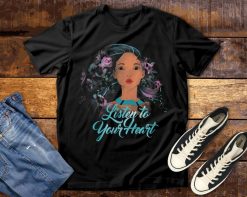 Pocahontas Listen To Your Heart Watercolor Portrait Disney T-Shirt