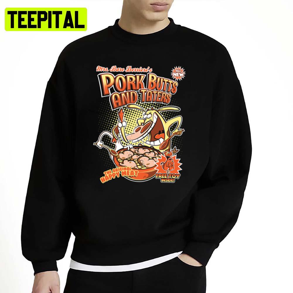 Pork Butts And Taters Cow And Chicken Cartoon Unisex Sweatshirt Pork Butts And Taters Cow And Chicken Cartoon Unisex Sweatshirt