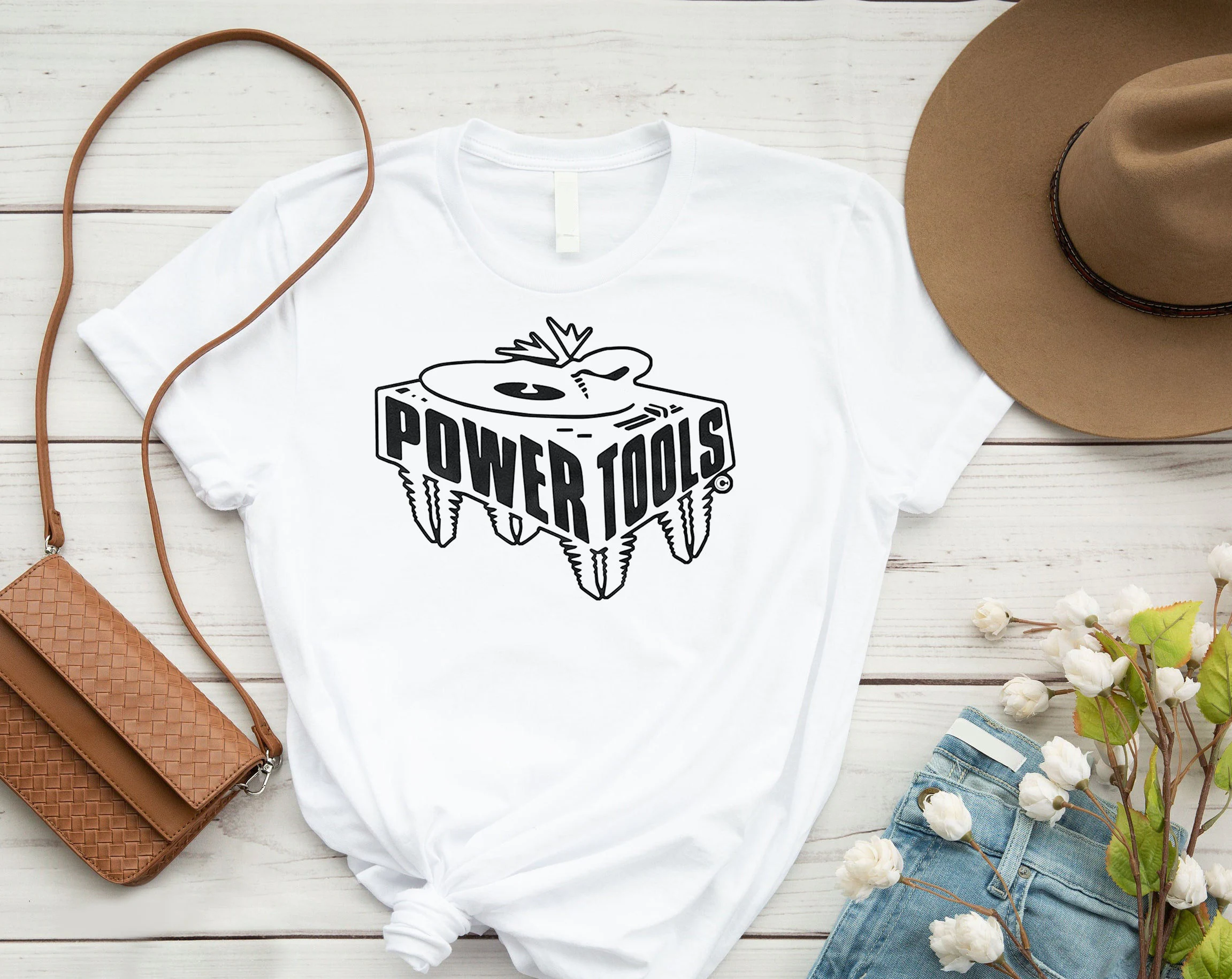 Power Tools Mixshow Electronic Dance House Music 90's Unisex T-Shirt Power Tools Mixshow Electronic Dance House Music 90's Unisex T-Shirt