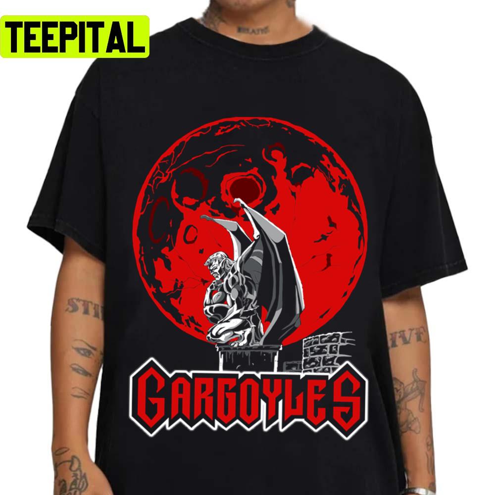 Red Design Gargoyles 90s Cartoon Unisex T-Shirt Red Design Gargoyles 90s Cartoon Unisex T-Shirt