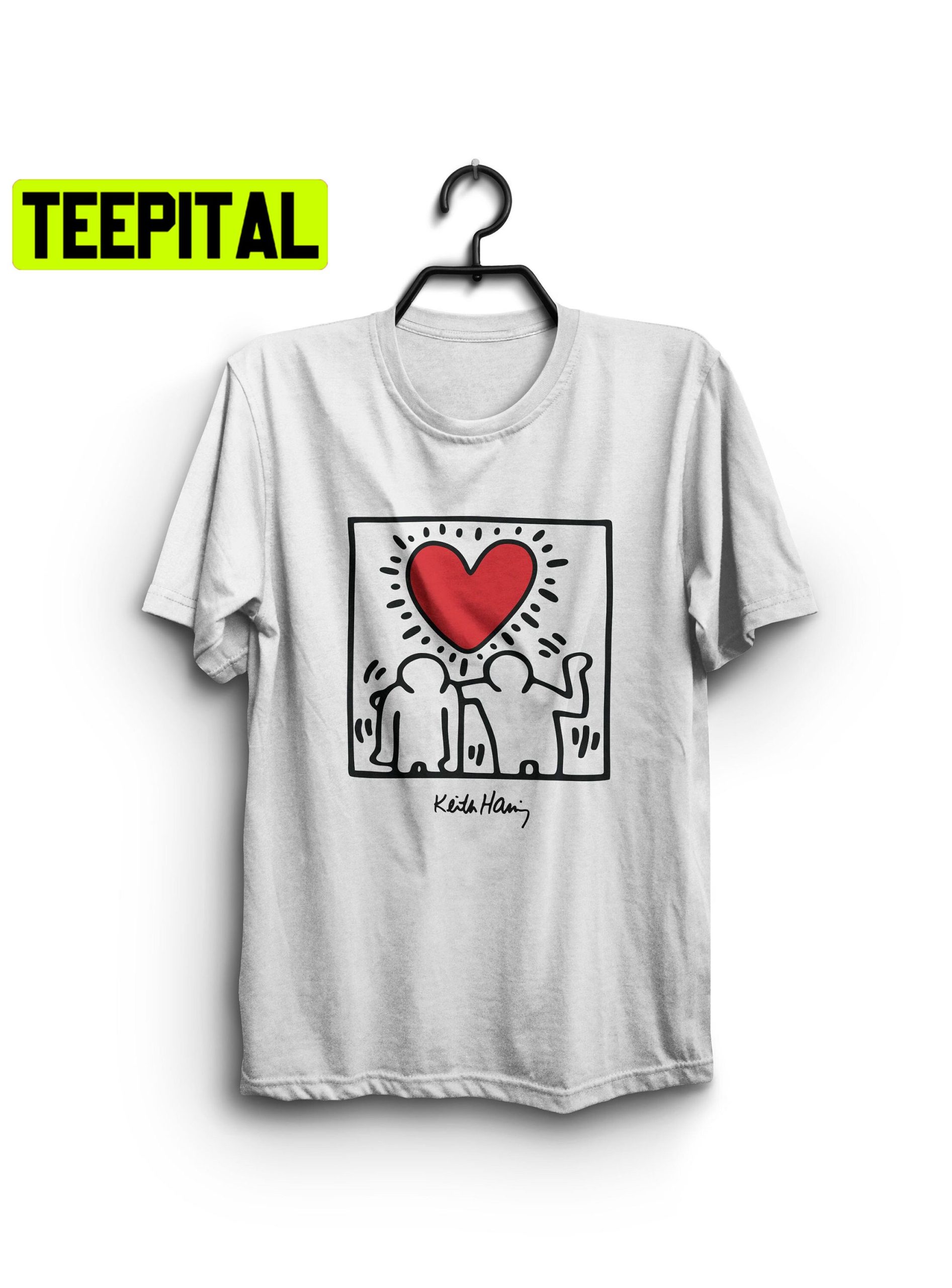 Red Heart Keith Haring Unisex Shirt Red Heart Keith Haring Unisex Shirt