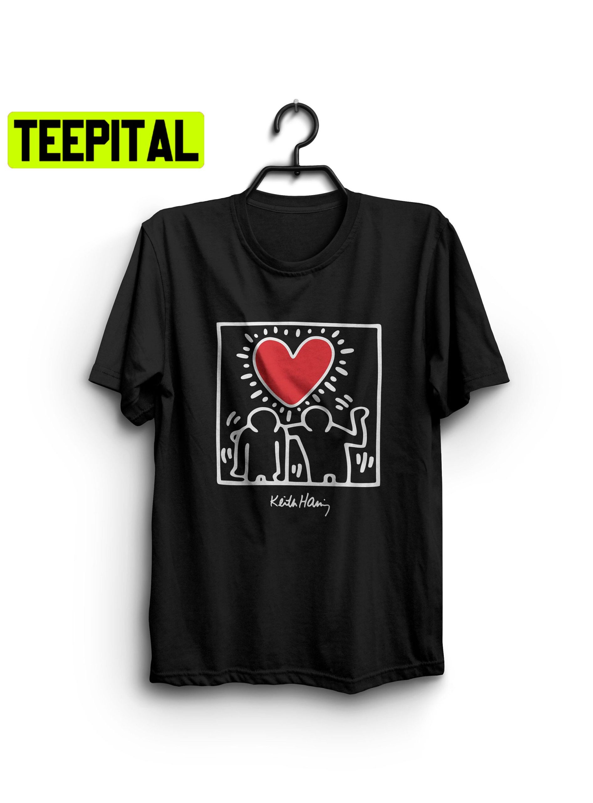 Red Heart Keith Haring Unisex Shirt Red Heart Keith Haring Unisex Shirt