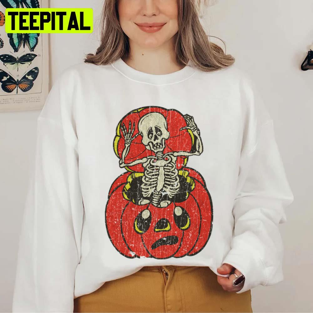 Red Pumkin Boo 80s Halloween Spooky Night Unisex Sweatshirt Red Pumkin Boo 80s Halloween Spooky Night Unisex Sweatshirt