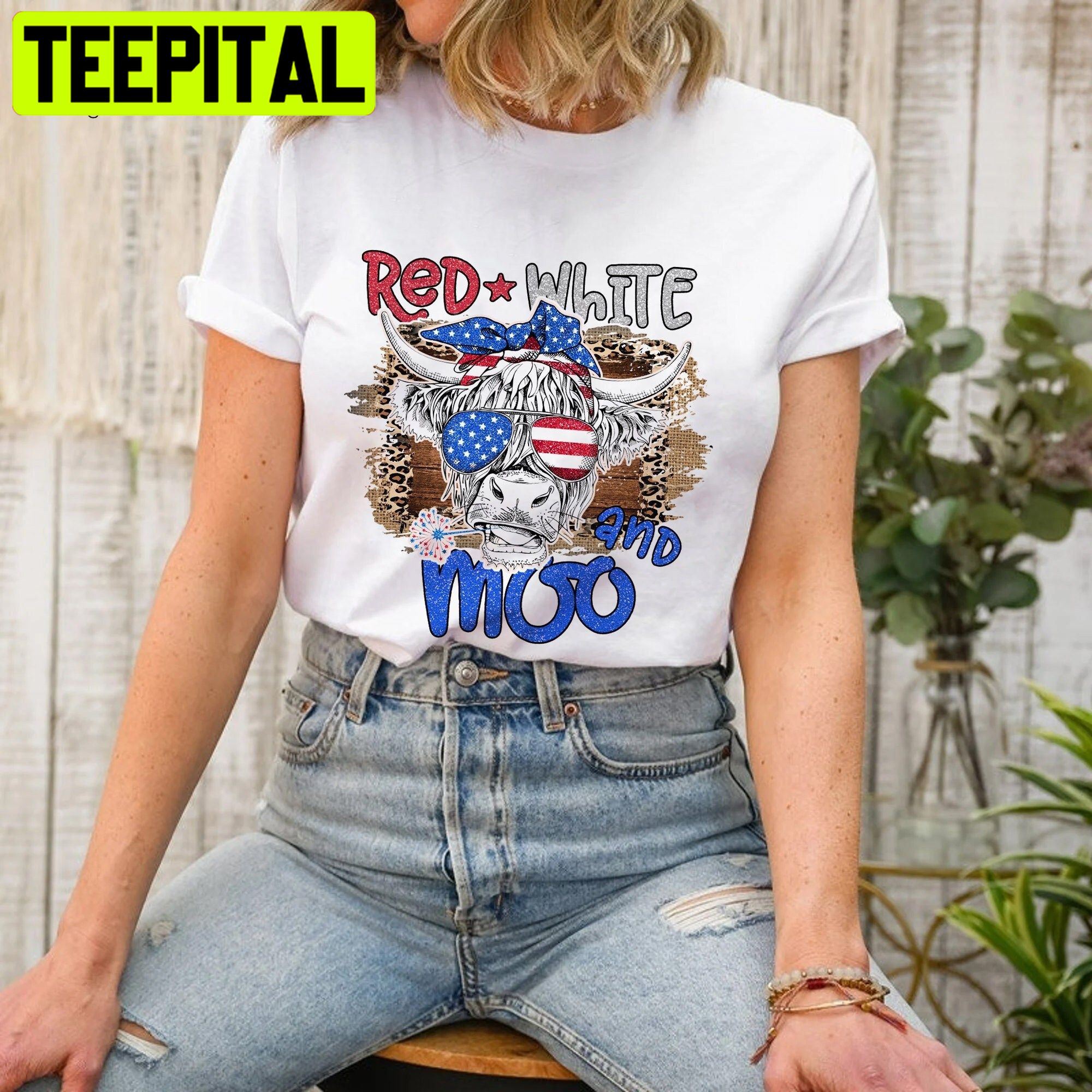 Red White And Moo Highland Cow Unisex T-Shirt Red White And Moo Highland Cow Unisex T-Shirt