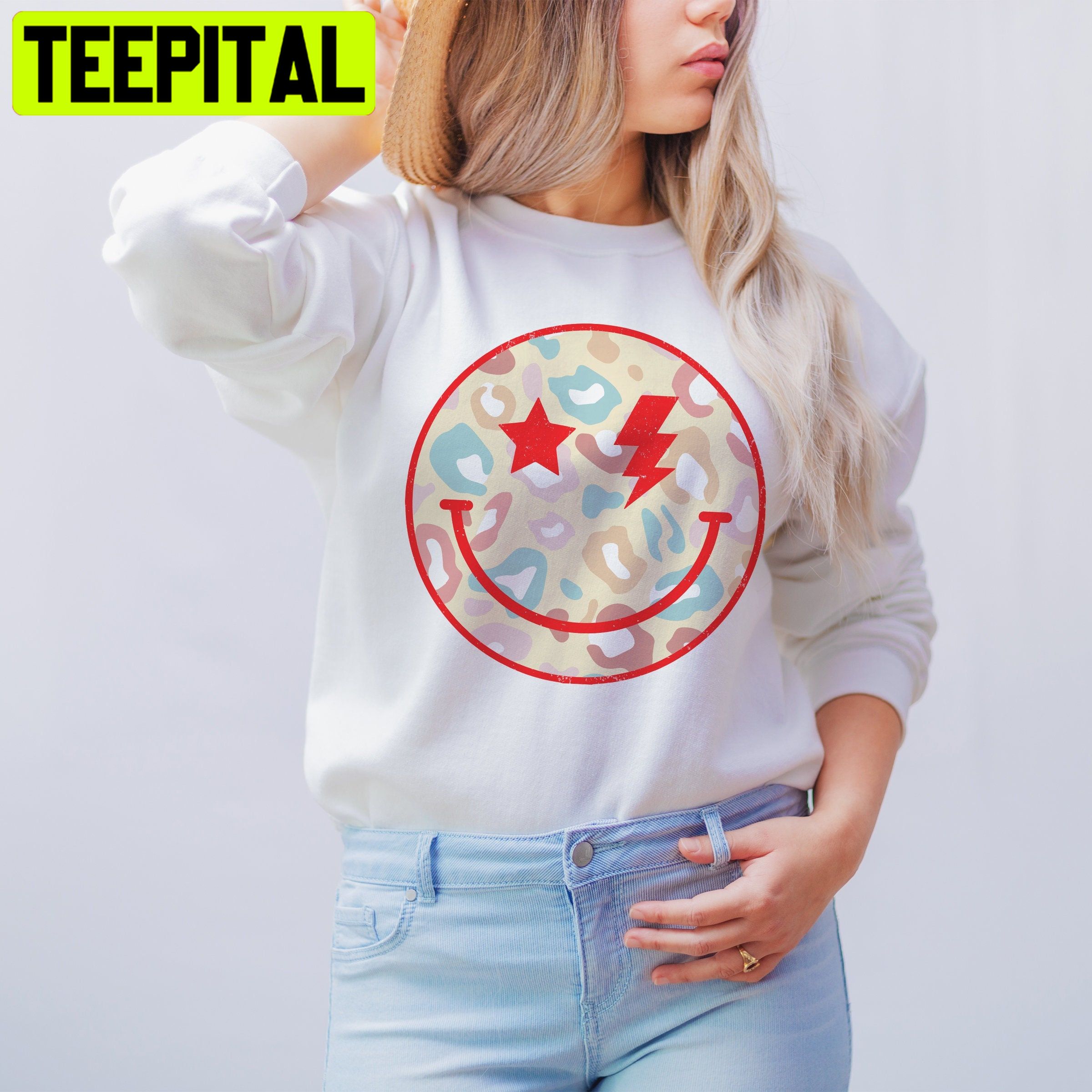 Retro Smile Lightning Bolt Unisex Sweatshirt Retro Smile Lightning Bolt Unisex Sweatshirt