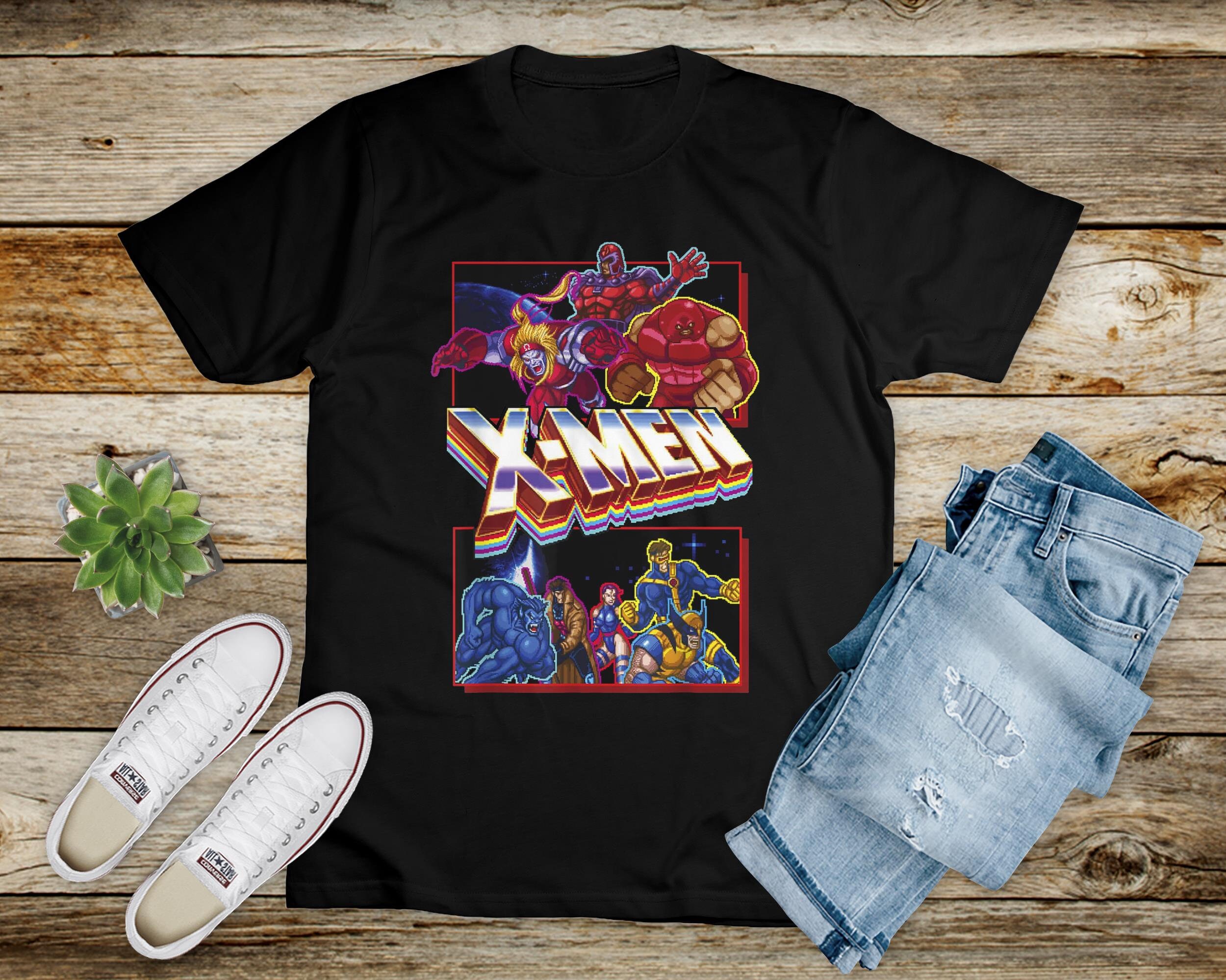 Retro Video Game Logo Panels X Men Marvel Comics Holiday Unisex T-Shirt Retro Video Game Logo Panels X Men Marvel Comics Holiday Unisex T-Shirt