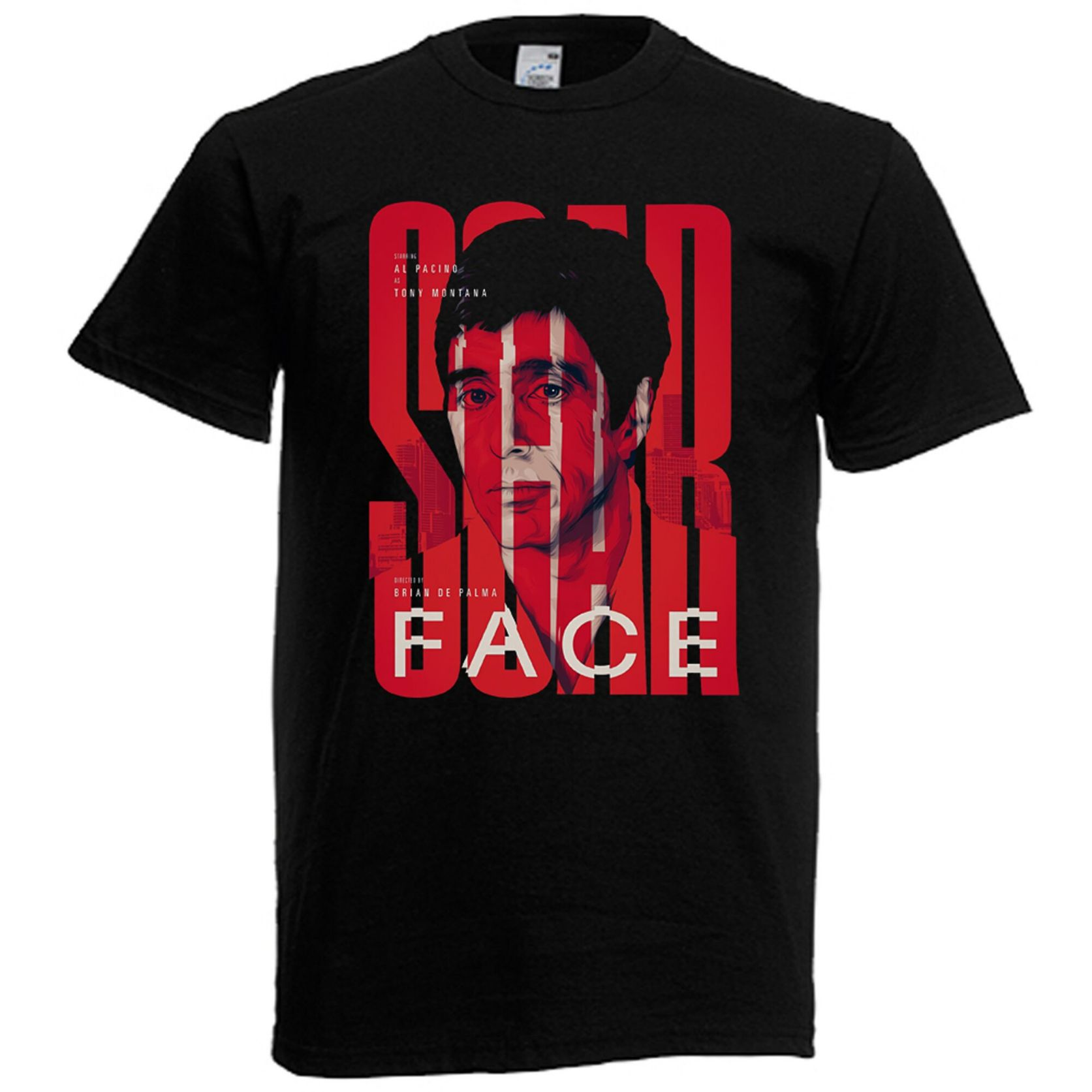 Scarface Tony Montana Gangster Mafia Mens Black Navy T-Shirt Scarface Tony Montana Gangster Mafia Mens Black Navy T-Shirt