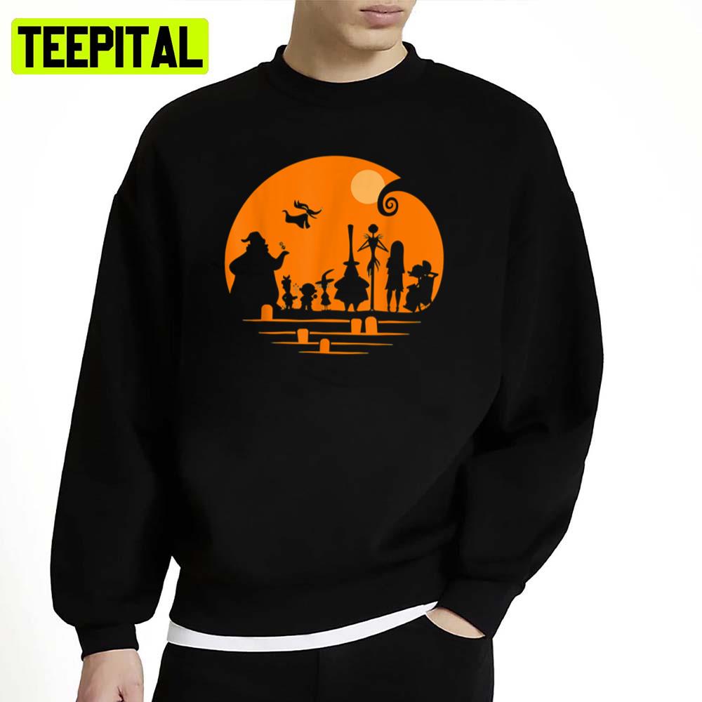 Silhouette Orange Design The Nightmare Before Christmas Halloween Unisex Sweatshirt Silhouette Orange Design The Nightmare Before Christmas Halloween Unisex Sweatshirt