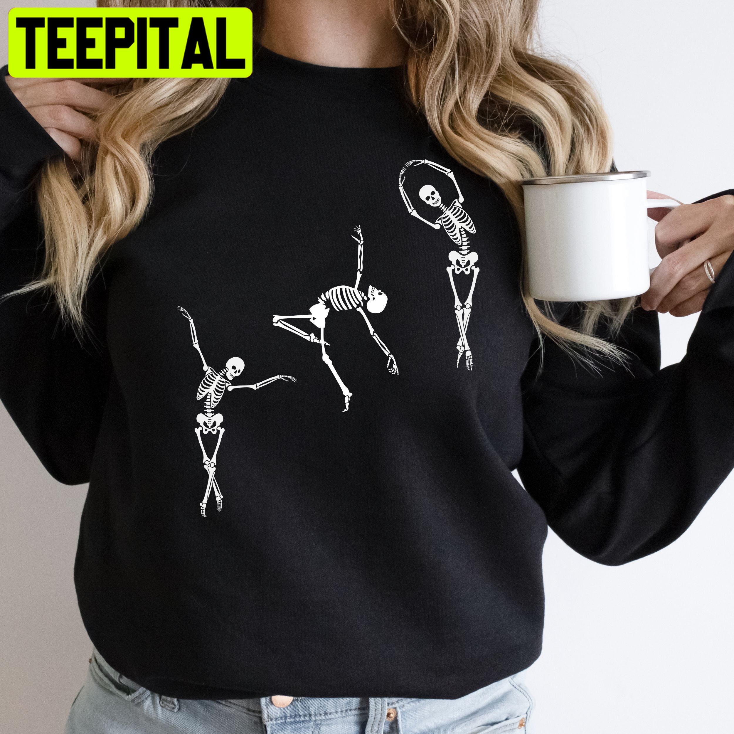 Skeleton Dancing Halloween Unisex Sweatshirt Skeleton Dancing Halloween Unisex Sweatshirt