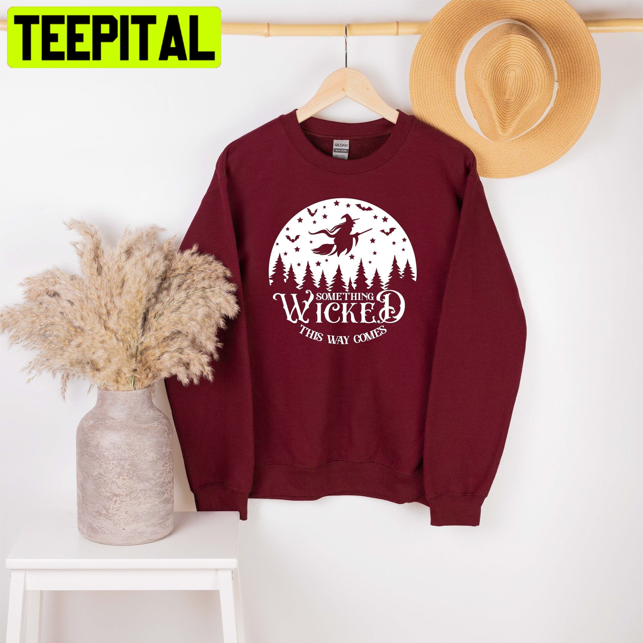 Something Wicked This Way Comes Witch Flying Halloween Trending Unisex Sweatshirt Something Wicked This Way Comes Witch Flying Halloween Trending Unisex Sweatshirt