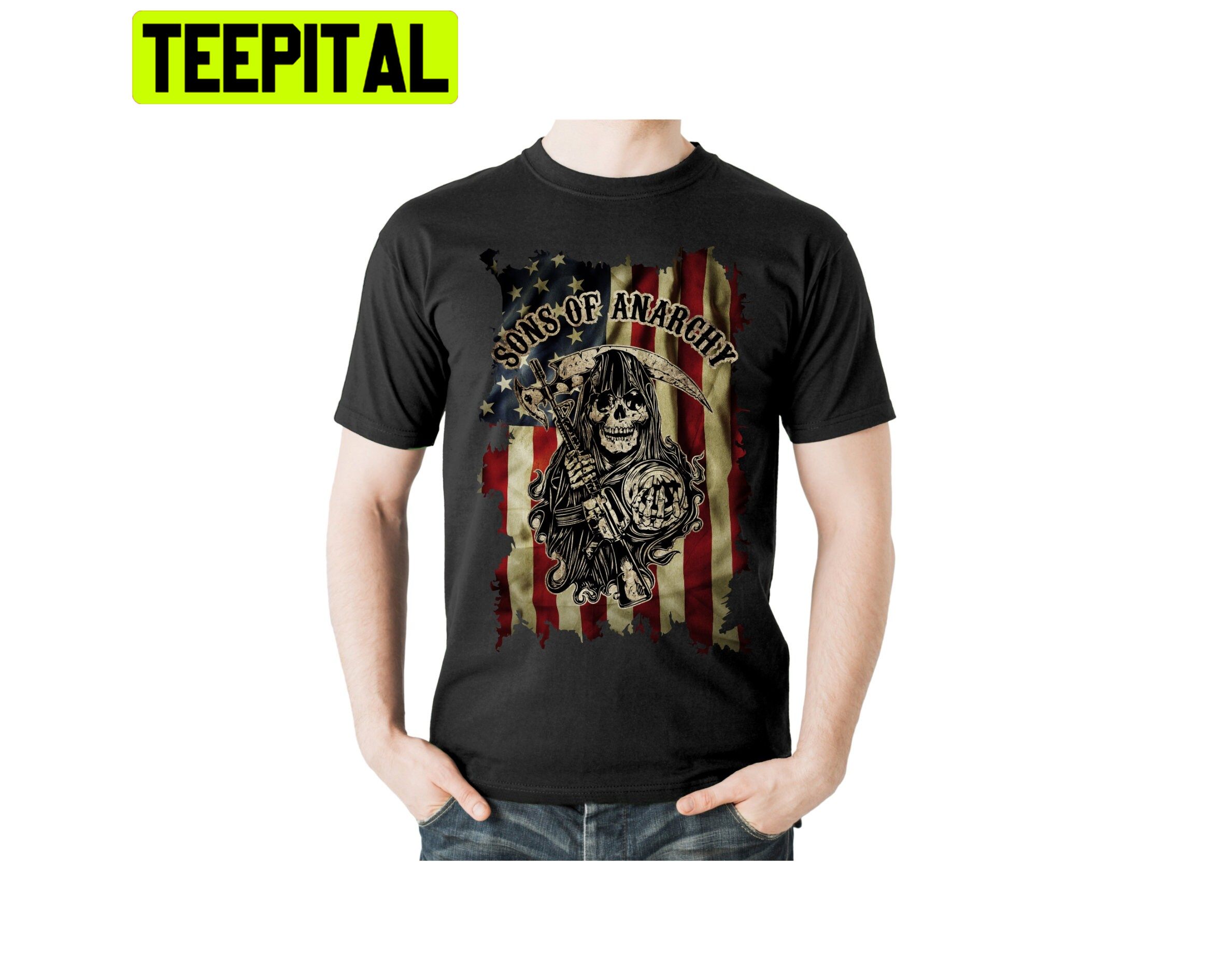 Sons Of Anarchy America Flag Trending Unisex T-Shirt Sons Of Anarchy America Flag Trending Unisex T-Shirt