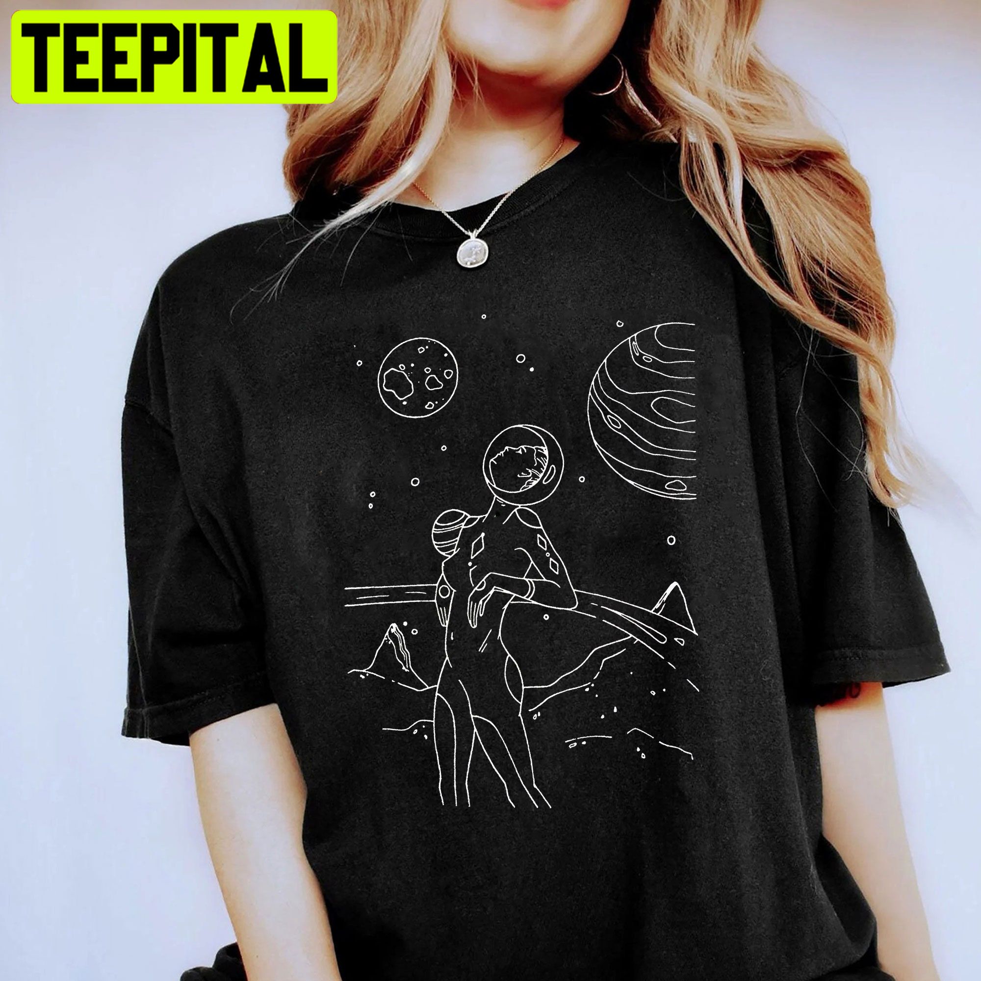 Space Girl Cute Drawing Unisex Shirt Space Girl Cute Drawing Unisex Shirt