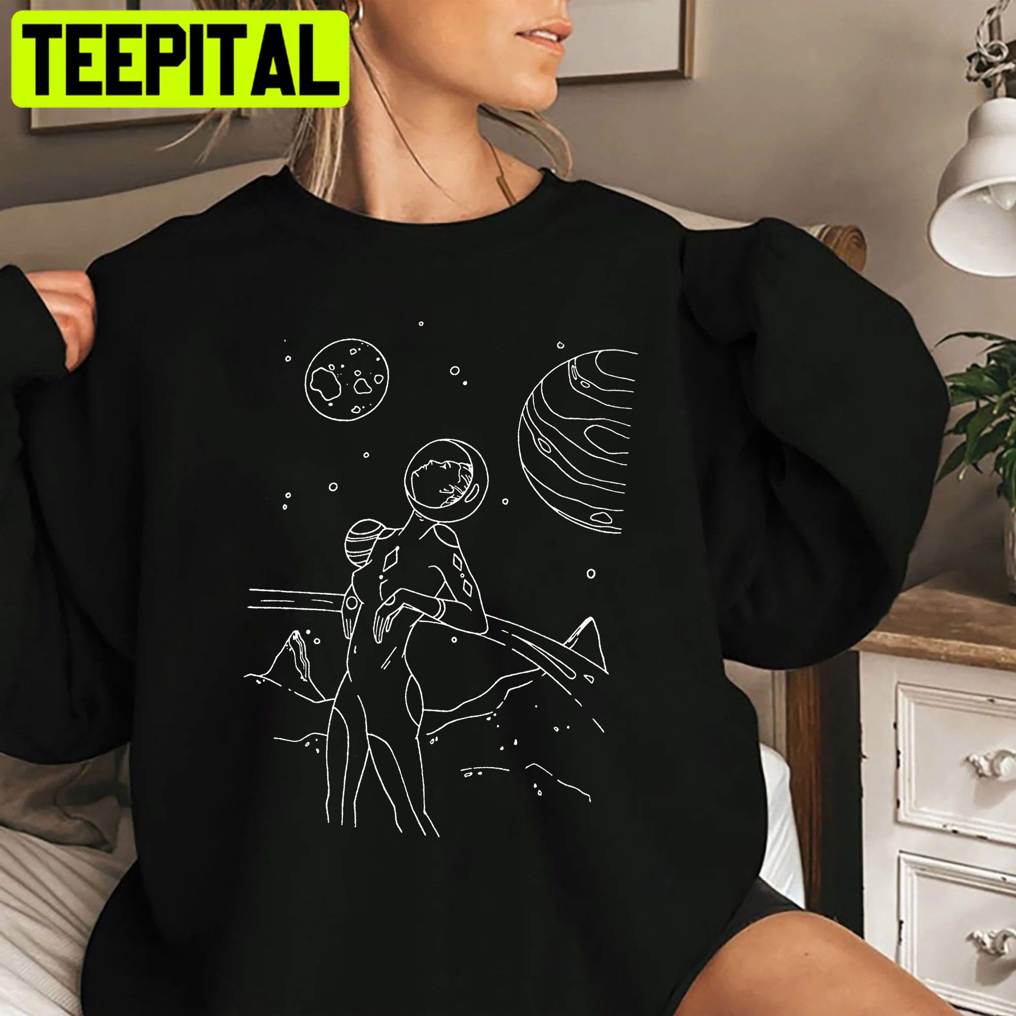Space Girl Cute Drawing Unisex Shirt Space Girl Cute Drawing Unisex Shirt