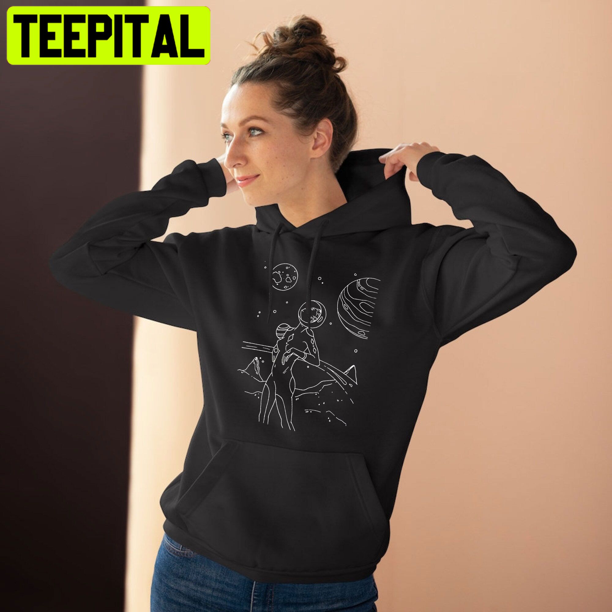 Space Girl Cute Drawing Unisex Shirt Space Girl Cute Drawing Unisex Shirt