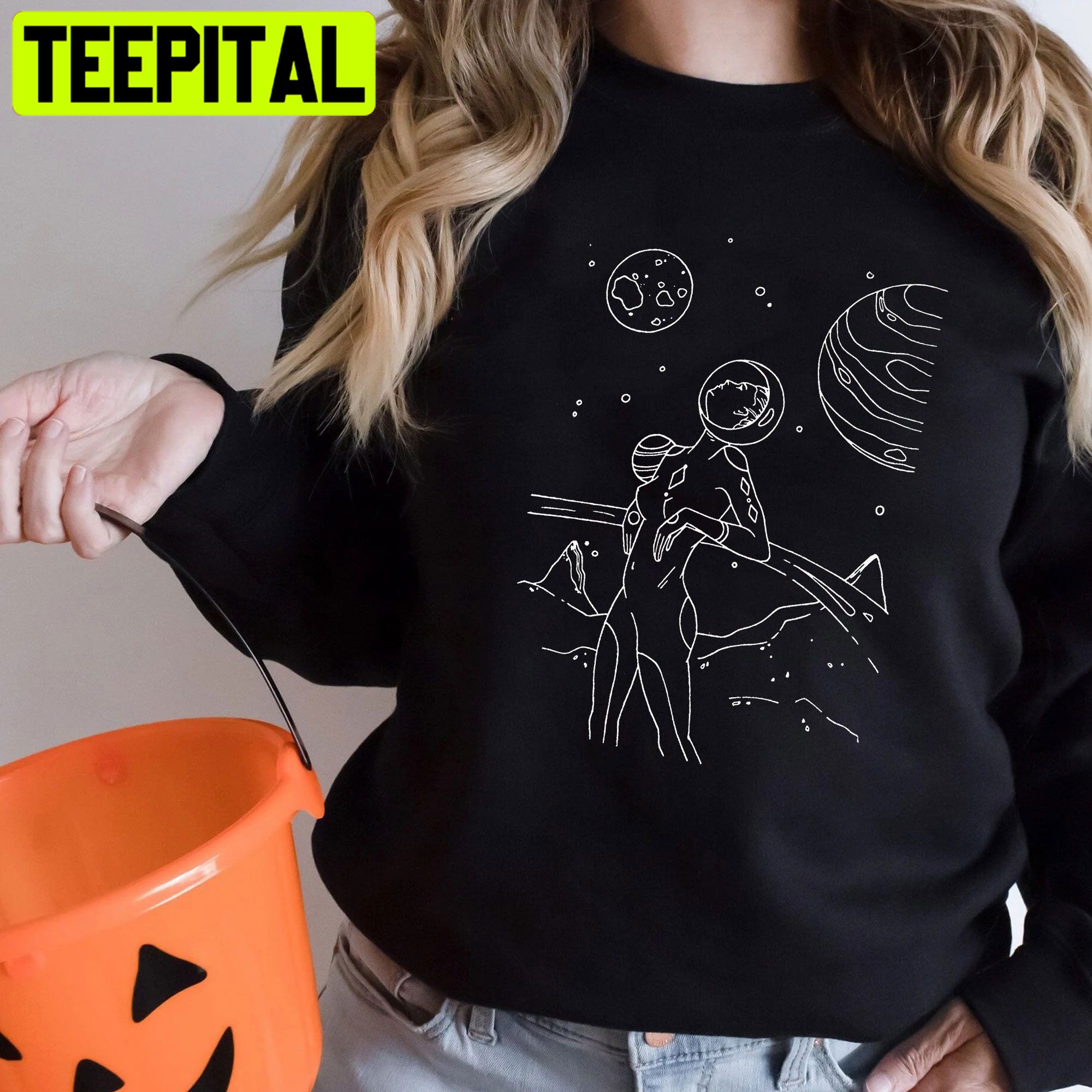 Space Girl Cute Drawing Unisex Shirt Space Girl Cute Drawing Unisex Shirt