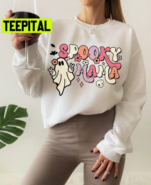 Spooky Mama Spooky Mom Vintage Halloween Trending Unisex Shirt