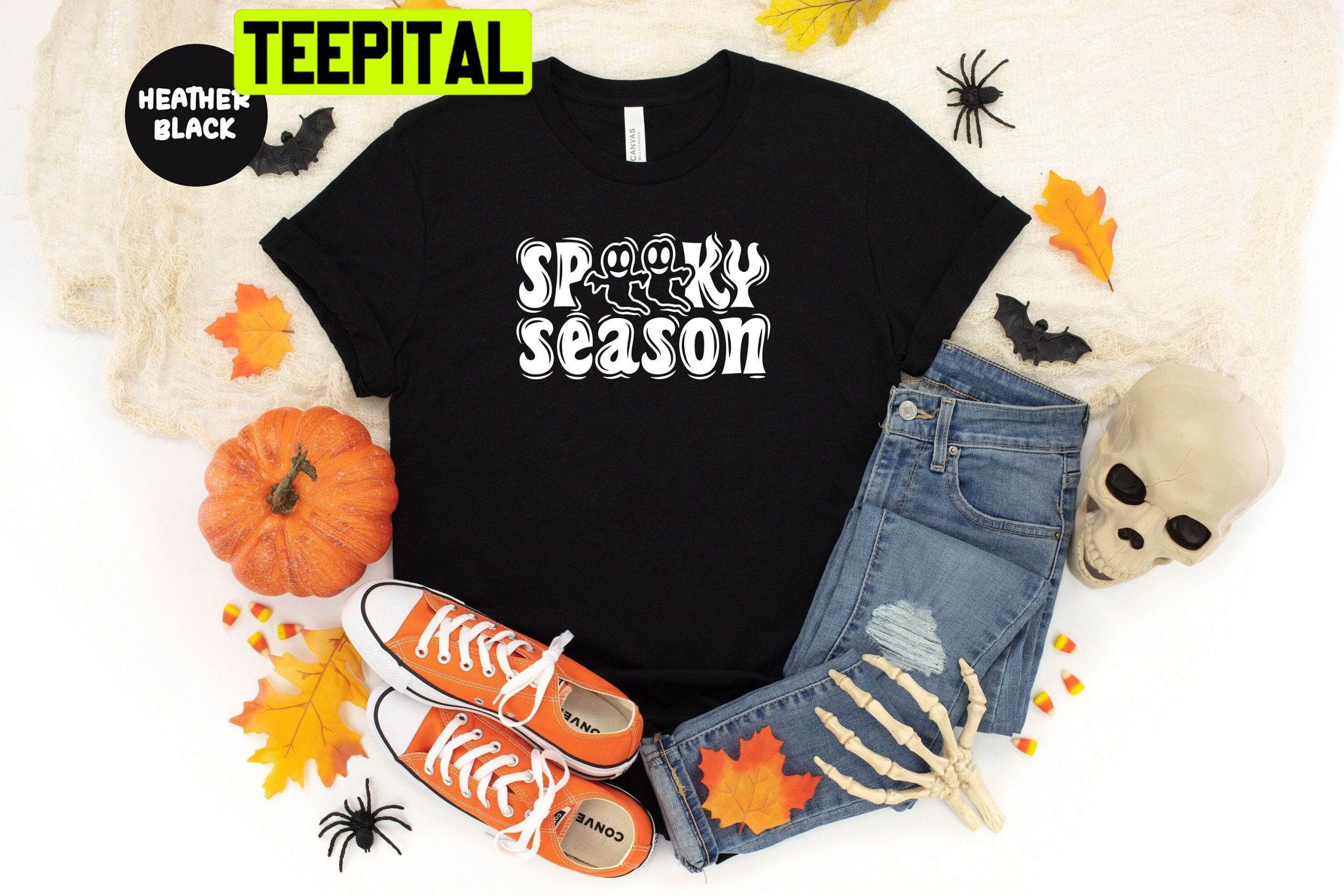 Spooky Season Halloween Party With 2 Ghosts Unisex T-Shirt Spooky Season Halloween Party With 2 Ghosts Unisex T-Shirt