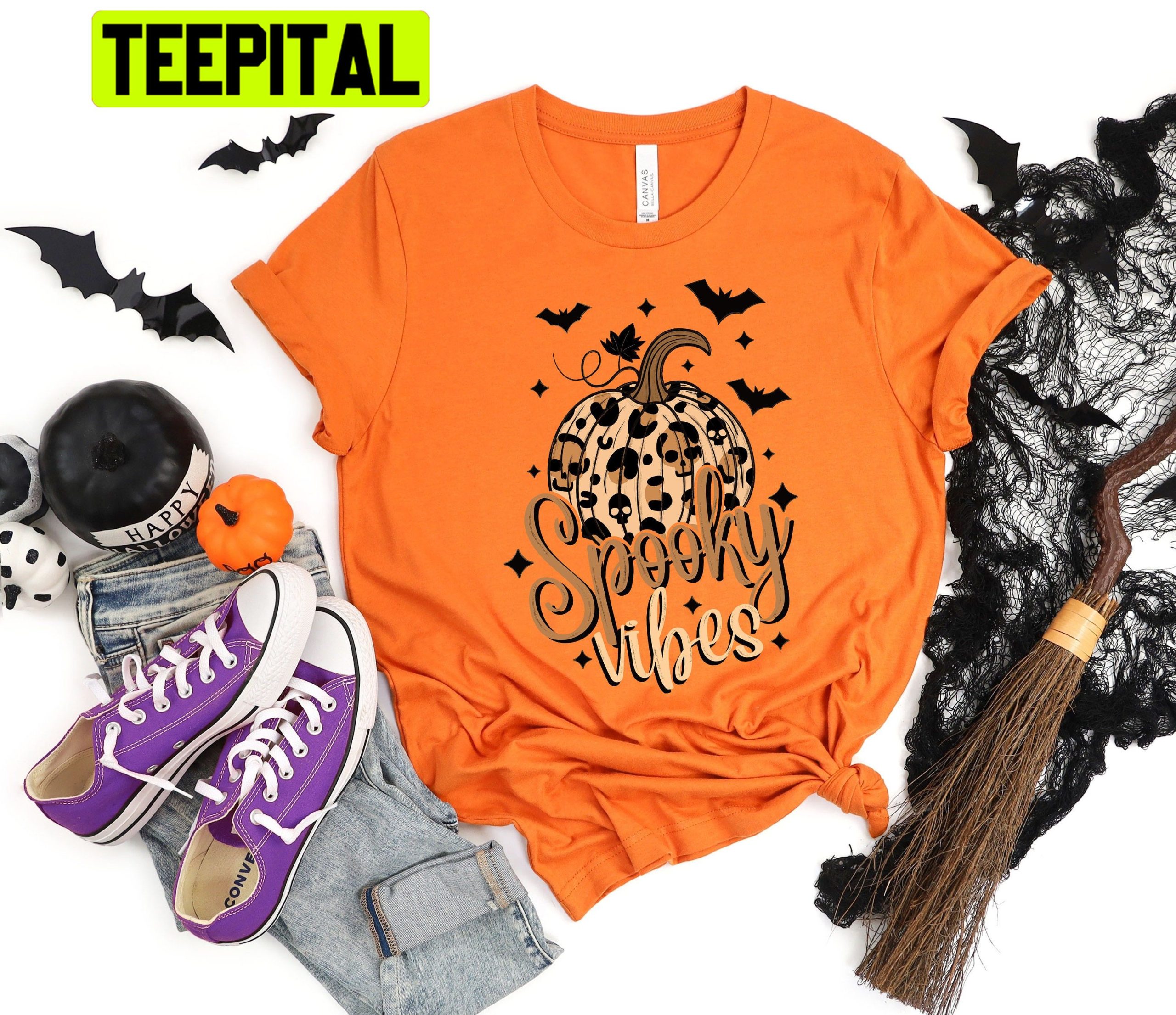 Spooky Vibes Halloween Leopard Trending Unisex Shirt Spooky Vibes Halloween Leopard Trending Unisex Shirt