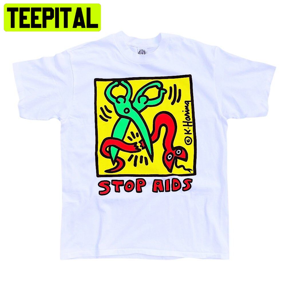 Stop Aids Vintage 1989 Keith Haring Unisex Shirt Stop Aids Vintage 1989 Keith Haring Unisex Shirt