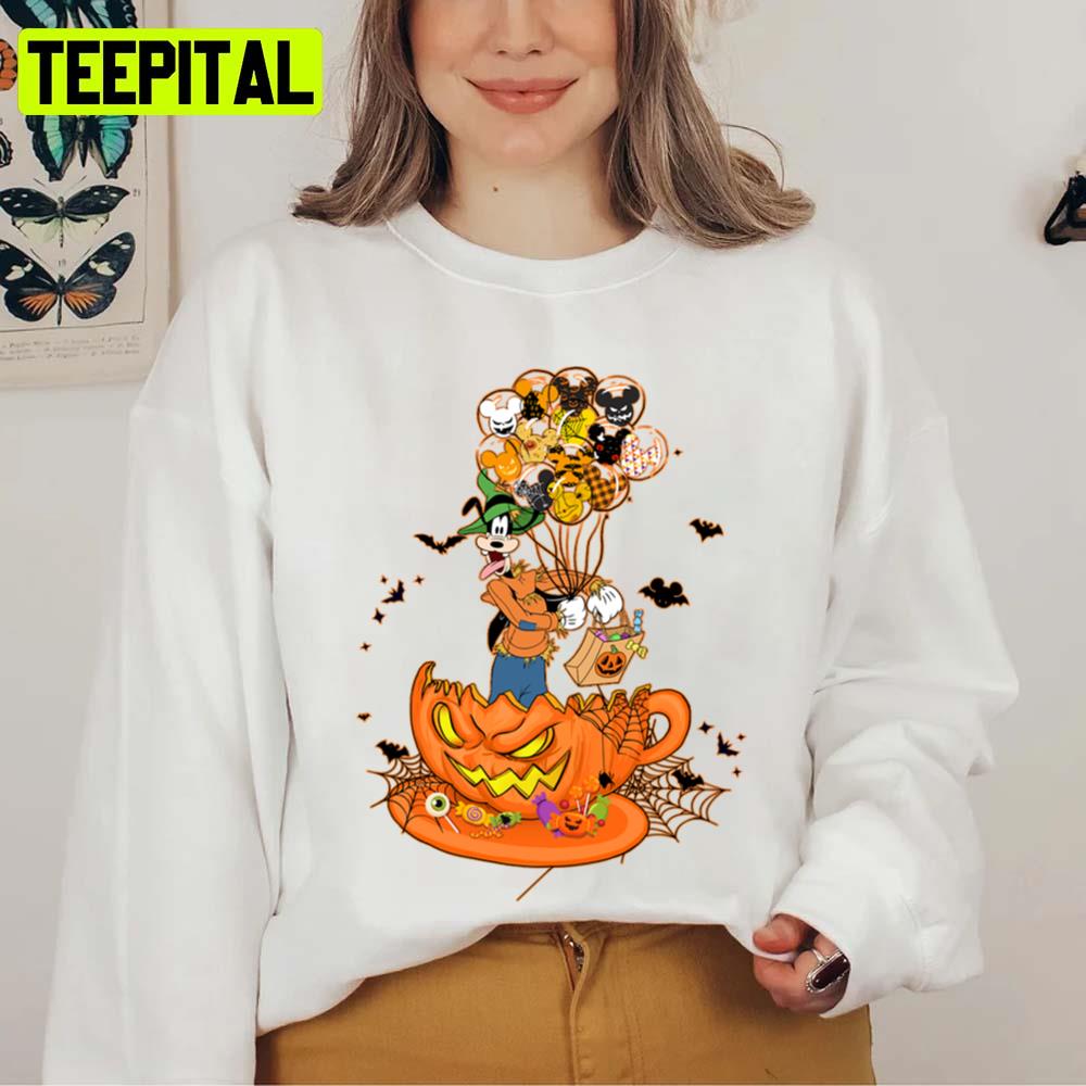 Teacup Goofy Holding Balloon Halloween Unisex Sweatshirt Teacup Goofy Holding Balloon Halloween Unisex Sweatshirt