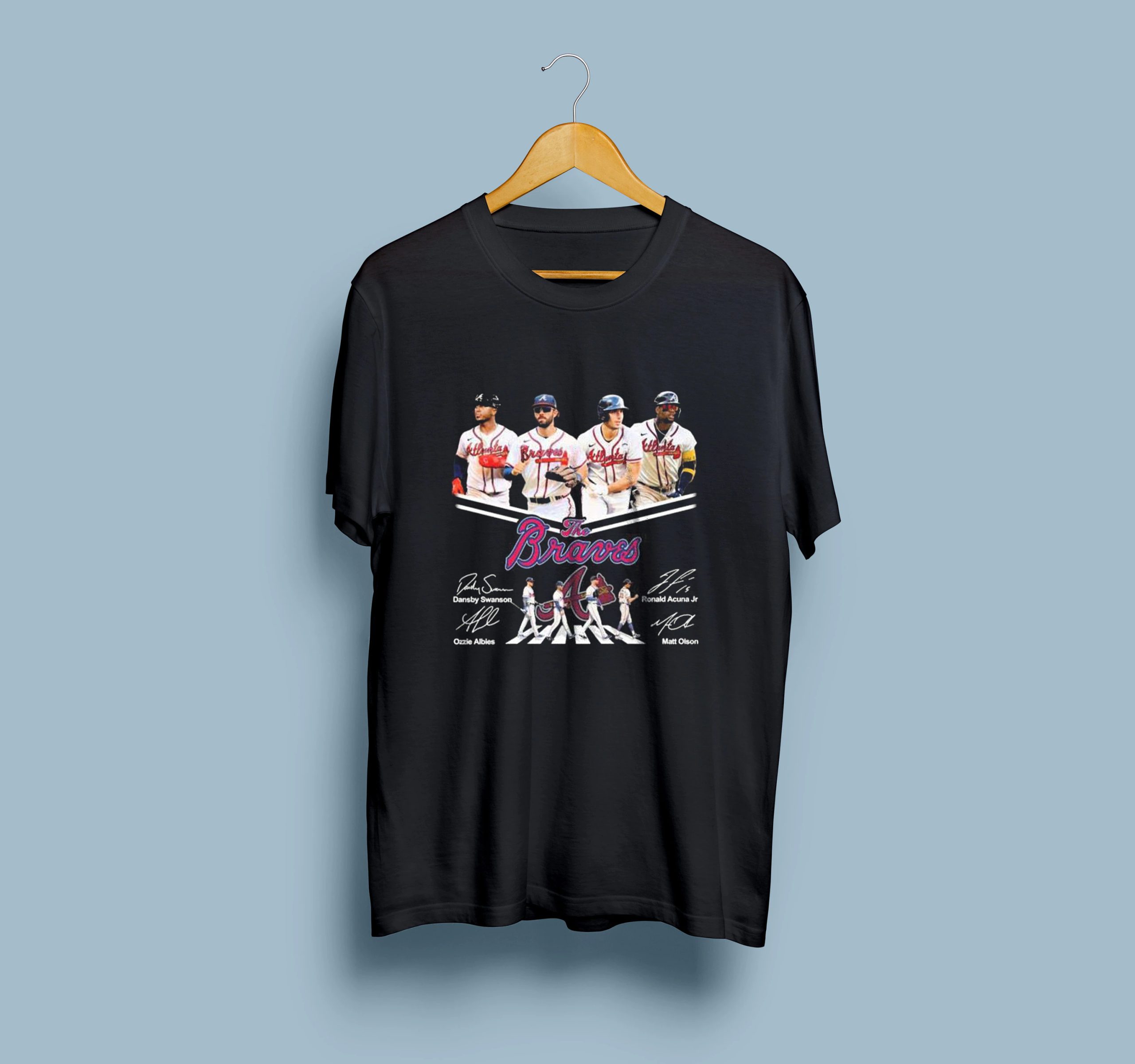The Braves Baseball Dansby Swanson X Ronald Acuna Jr X Ozzie Albies And Matt Olson Abbey Road Signatures Unisex T-Shirt The Braves Baseball Dansby Swanson X Ronald Acuna Jr X Ozzie Albies And Matt Olson Abbey Road Signatures Unisex T-Shirt