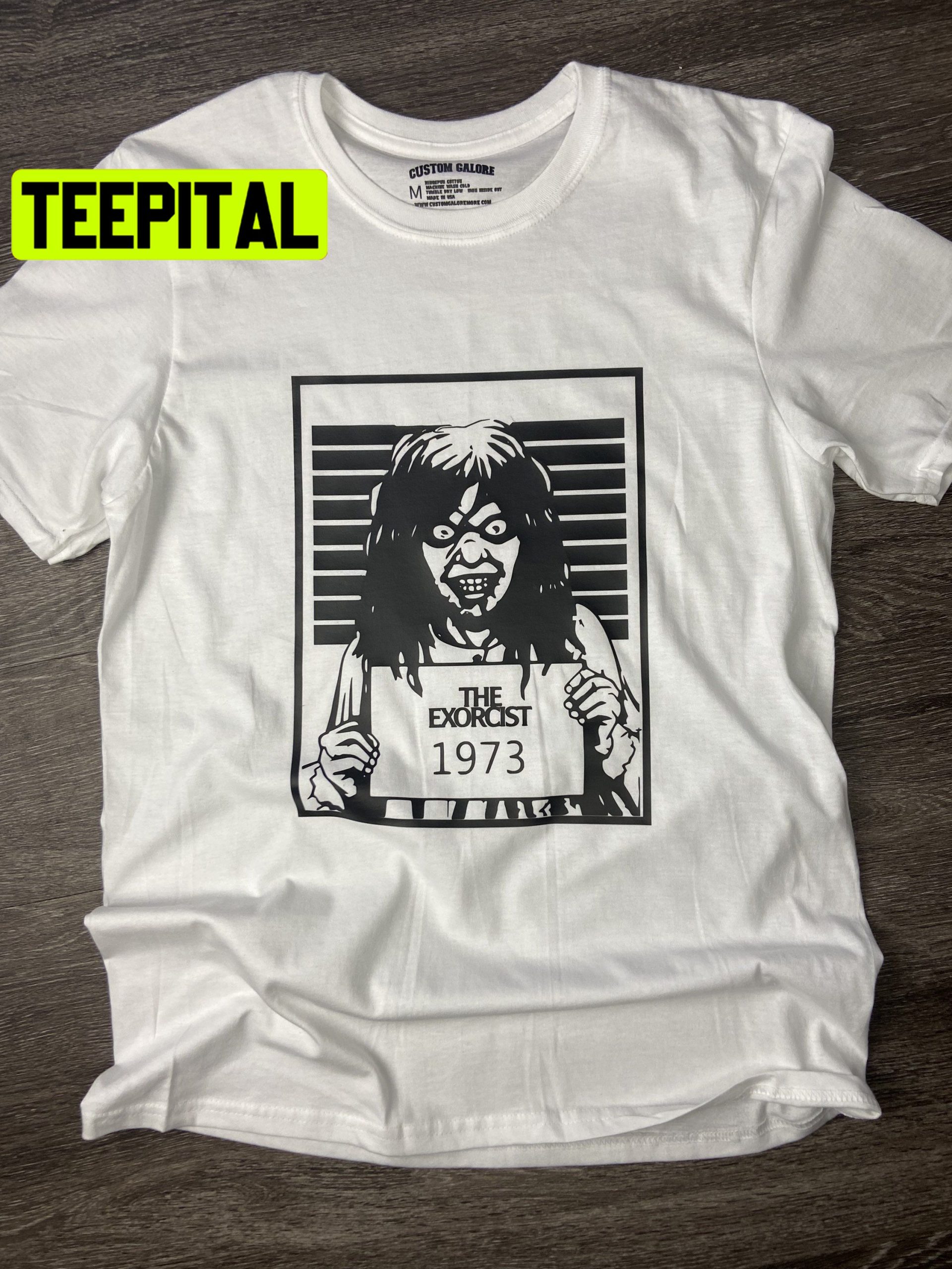 The Exorcist 1973 Linda Blaire Mugshot Original Horror Movie Unisex T-Shirt The Exorcist 1973 Linda Blaire Mugshot Original Horror Movie Unisex T-Shirt