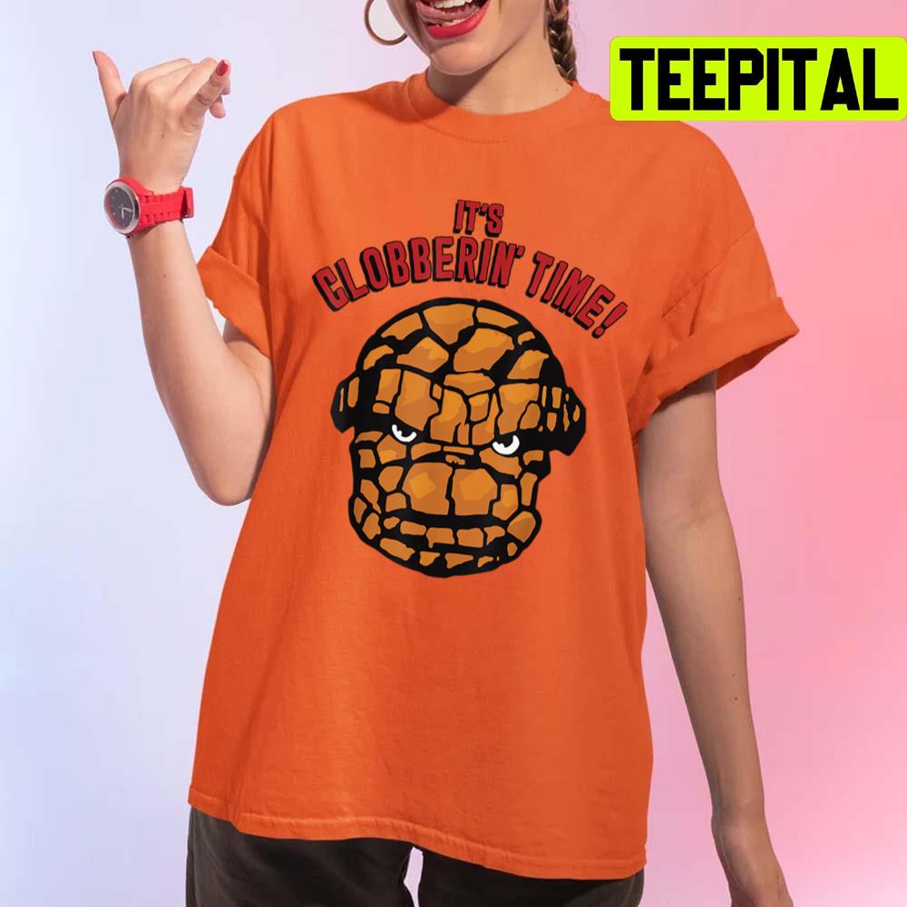 The Fantastic Thing Four Its Clobberin Time Face Halloween Design Unisex T-Shirt The Fantastic Thing Four Its Clobberin Time Face Halloween Design Unisex T-Shirt