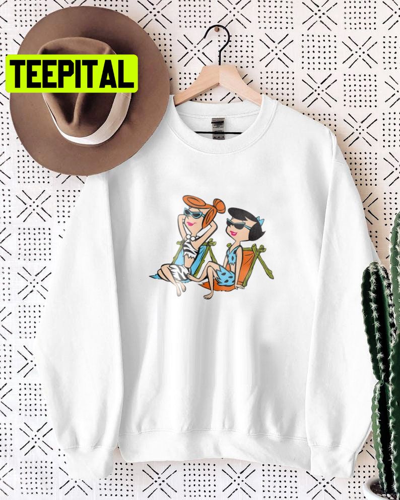 The Flintstones Wilma And Betty In The Sun Trending Unisex Shirt The Flintstones Wilma And Betty In The Sun Trending Unisex Shirt