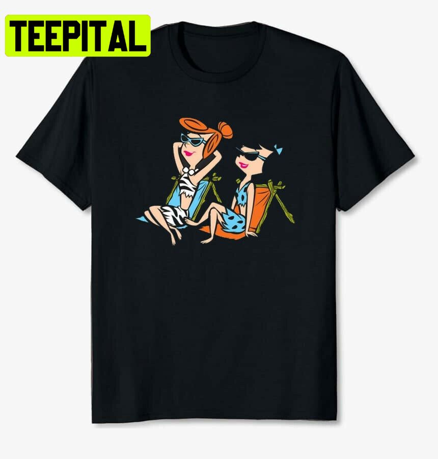 The Flintstones Wilma And Betty In The Sun Trending Unisex Shirt The Flintstones Wilma And Betty In The Sun Trending Unisex Shirt