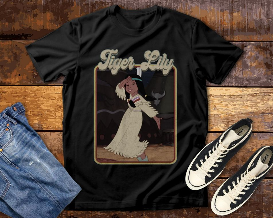 Tiger Lily Peter Pan Disney Homage T-Shirt Tiger Lily Peter Pan Disney Homage T-Shirt