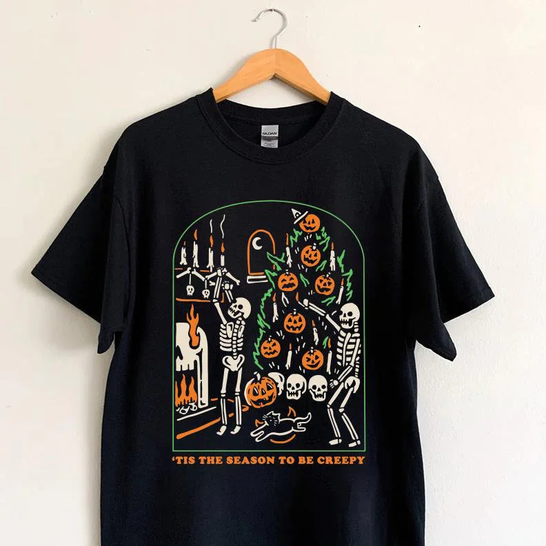 Tis The Season To Be Creepy Dead Inside Black Funny Disney Halloween New Art T-Shirt Tis The Season To Be Creepy Dead Inside Black Funny Disney Halloween New Art T-Shirt