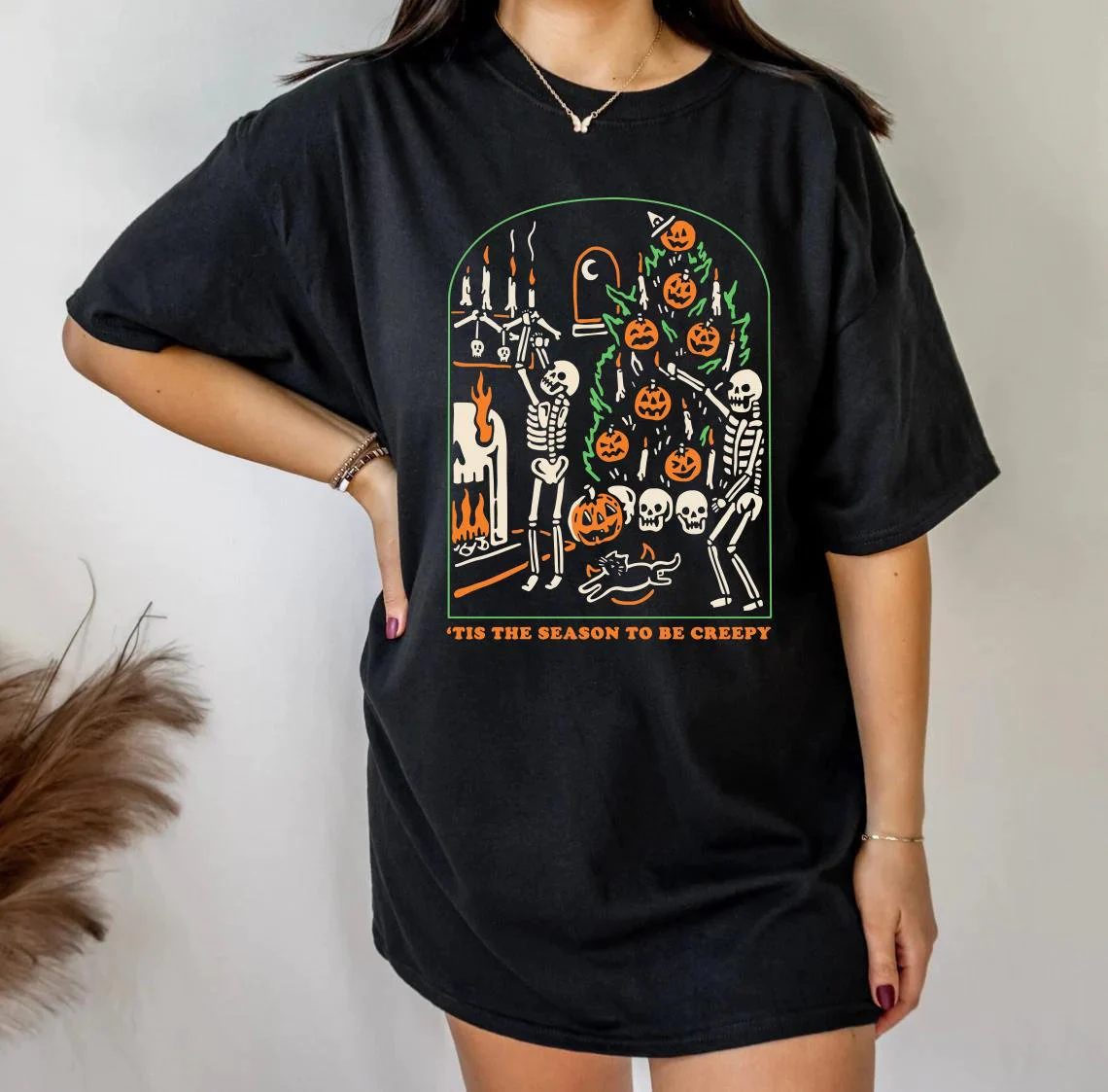 Tis The Season To Be Creepy Dead Inside Black Funny Disney Halloween New Art T-Shirt Tis The Season To Be Creepy Dead Inside Black Funny Disney Halloween New Art T-Shirt