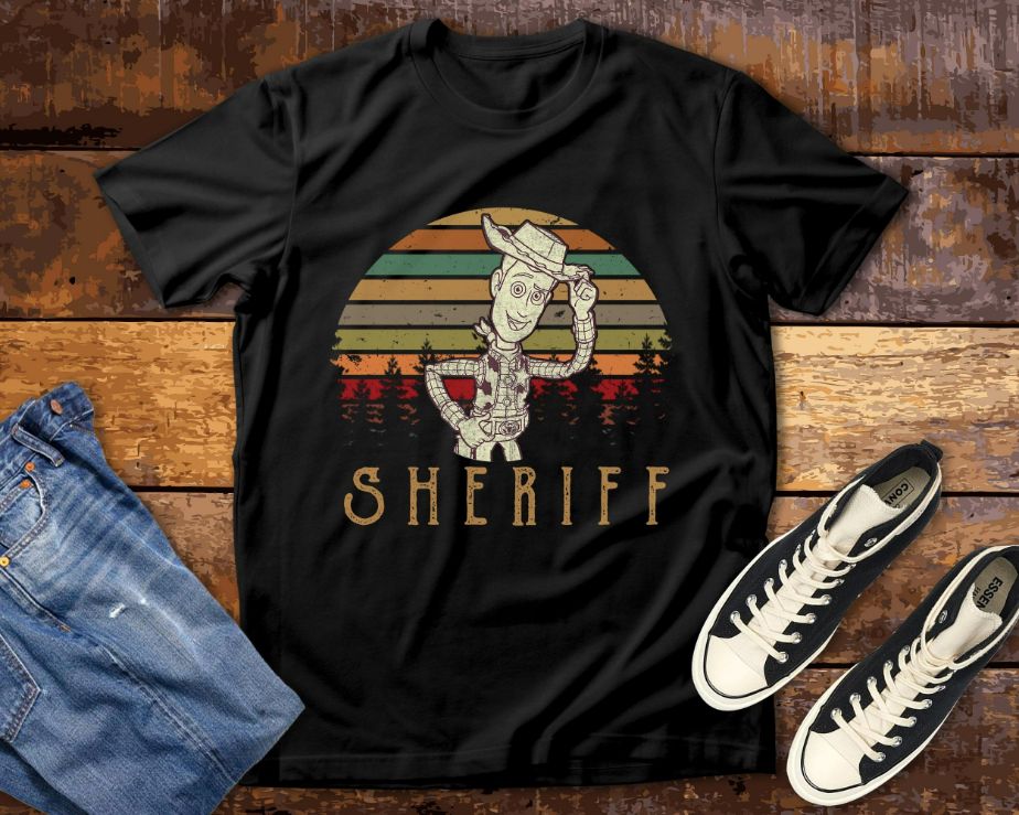 Toy Story Woody Sheriff Badge Vintage Retro Disney T-Shirt Toy Story Woody Sheriff Badge Vintage Retro Disney T-Shirt