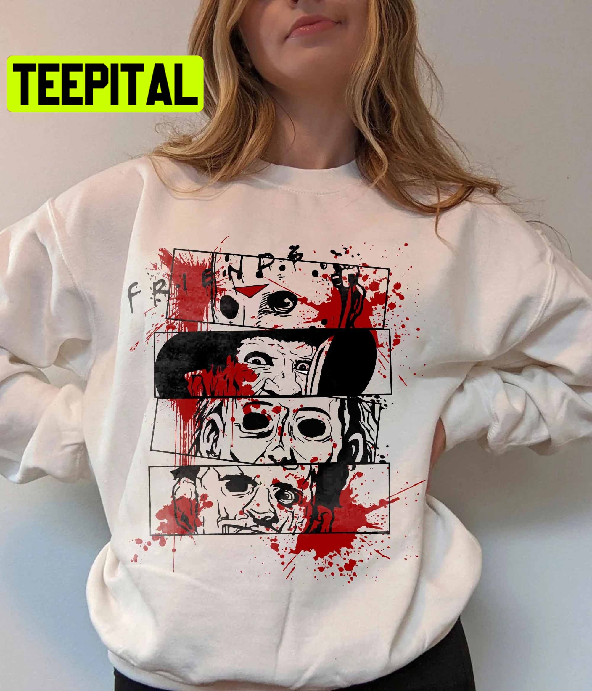 Vintage Horror Movie Characters Friend Font Trending Unisex Sweatshirt Vintage Horror Movie Characters Friend Font Trending Unisex Sweatshirt